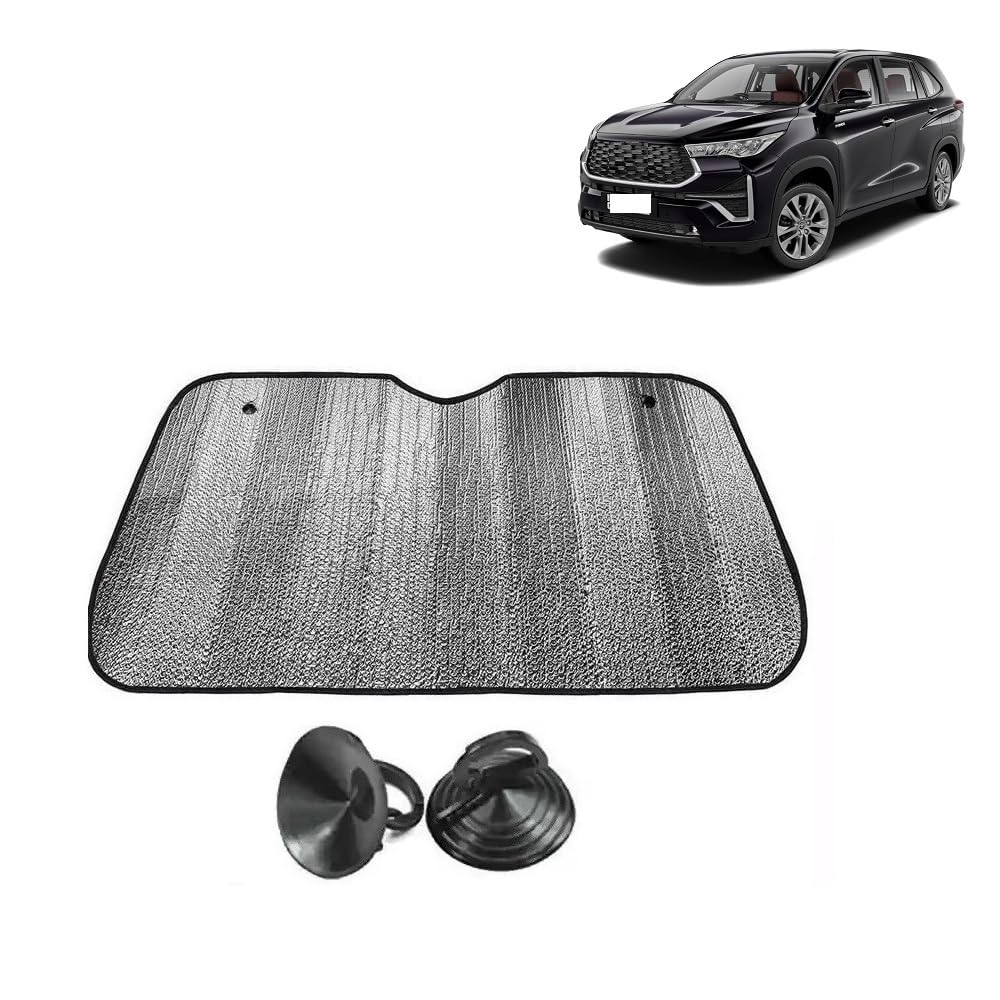 Car Windshield Sun Shade UV Rays Protector Silver Sunshade Solar Reflective Suitable for Innova Hycross