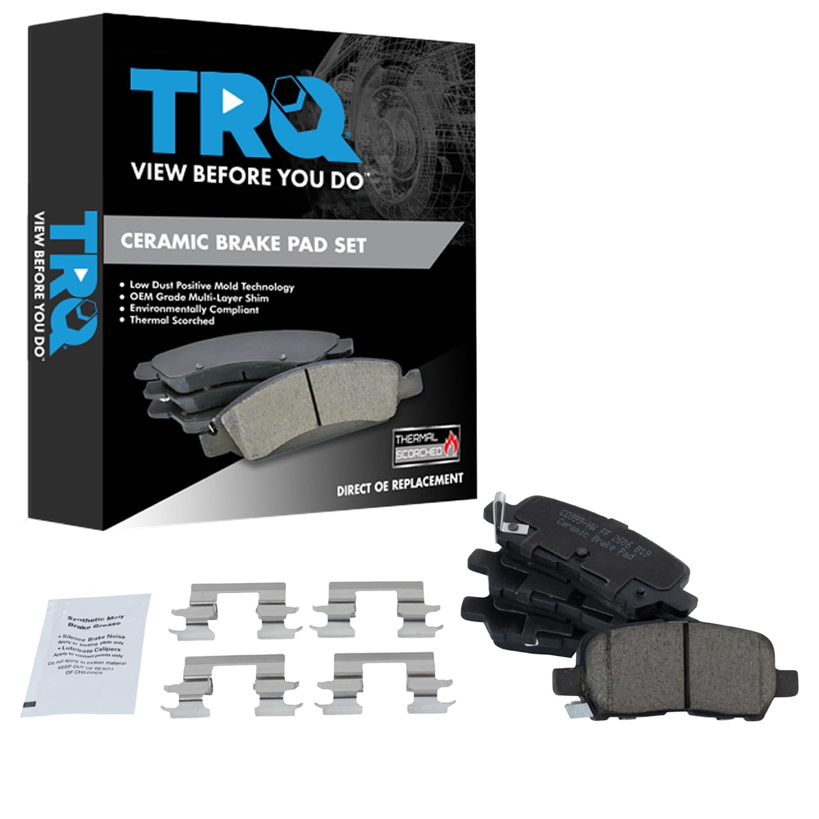 TRQ Rear Brake Pads Ceramic Compatible with 2005-2009 Buick LaCrosse 2011-2013 Chevrolet Impala 2014-2016 Impala Limited 2004-20