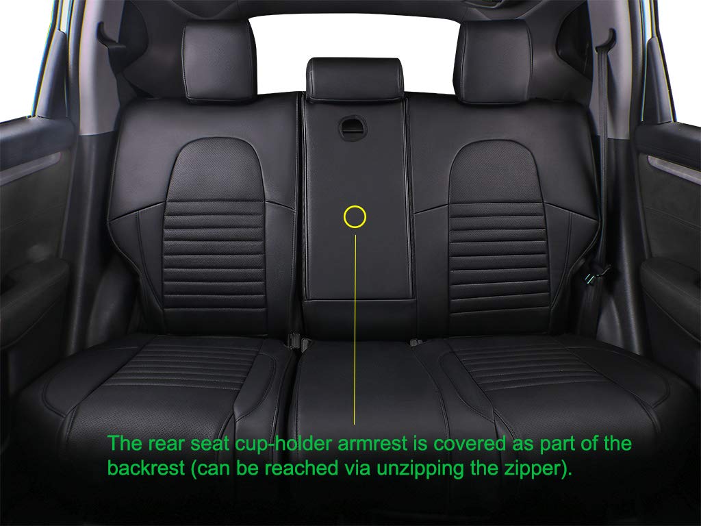 Ekr Custom Fit Crv Seat Covers For Select Honda Crv 2012 2013 2014 -Full Set, Leather (Black)