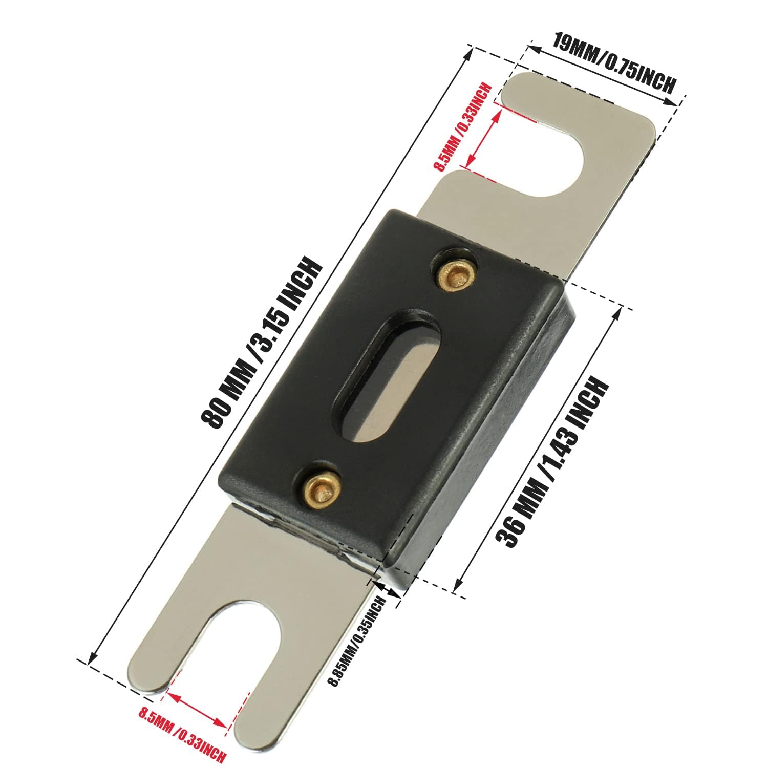 Bojack 0/2/4 Gauge Awg In Line Anl Fuse Holder With 50 Amp Fuse