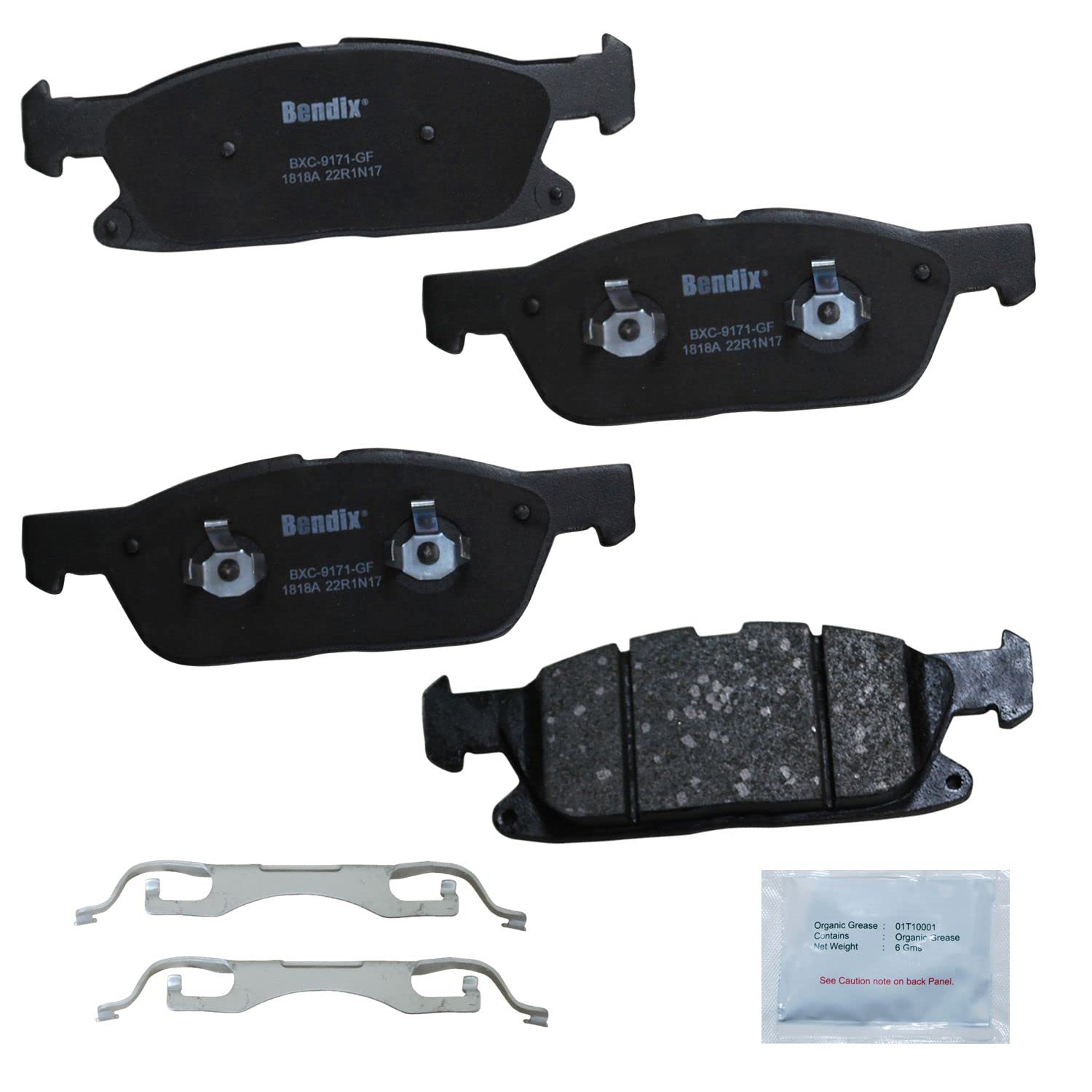 Bendix Priority1 Cfc1818A Ceramic Front Brake Pads For Ford Fusion 2019-2017, Lincoln Continental 2017, Continental 2020-2019, M
