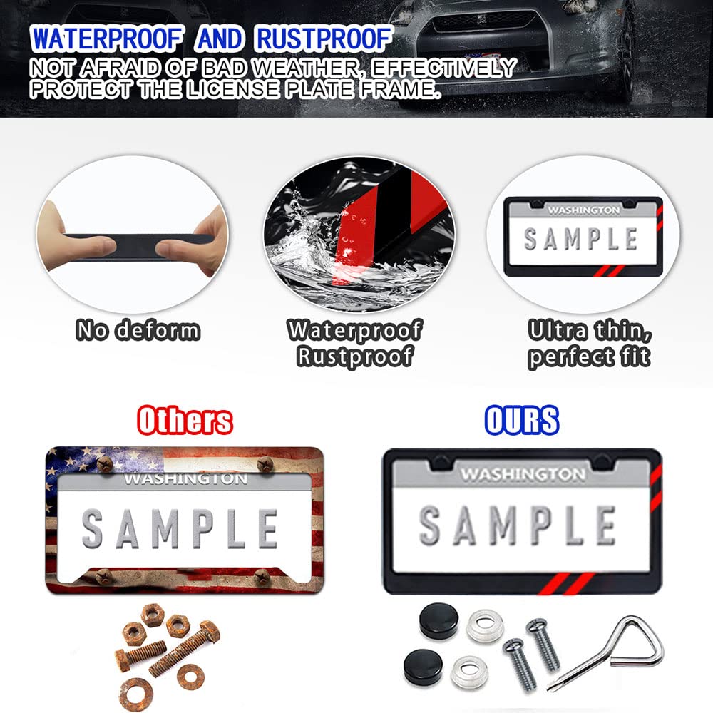 Matte License Plate Frames Aluminum Alloy License Plate Cover Holder Fits For All Dodge Universal License Plate Covers Accessori