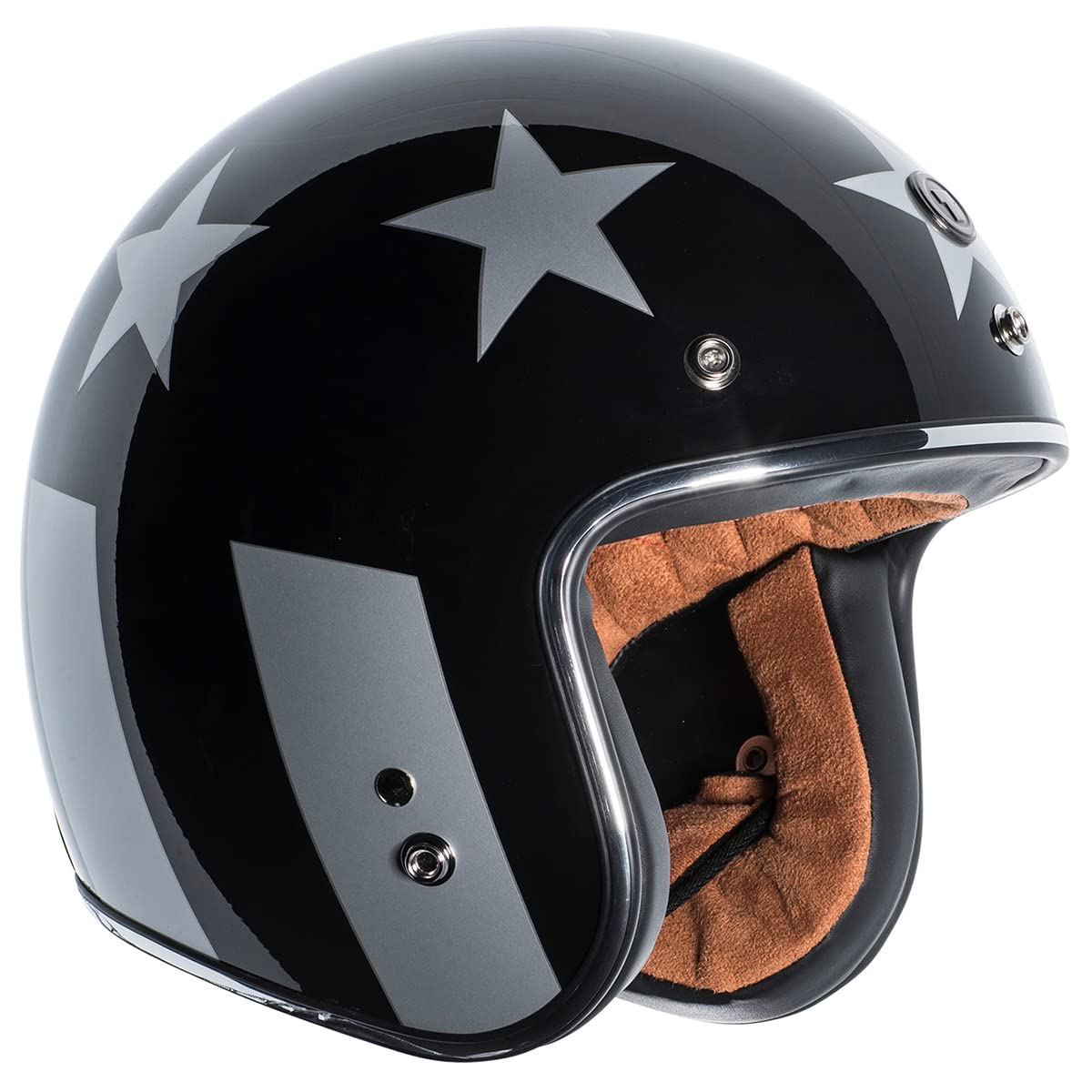 Torc Unisex-Adult Open-Face Style T-50 3/4 Retro Motorcycle Helmet With Graphic (Gloss Black Captain, Xx-Large)