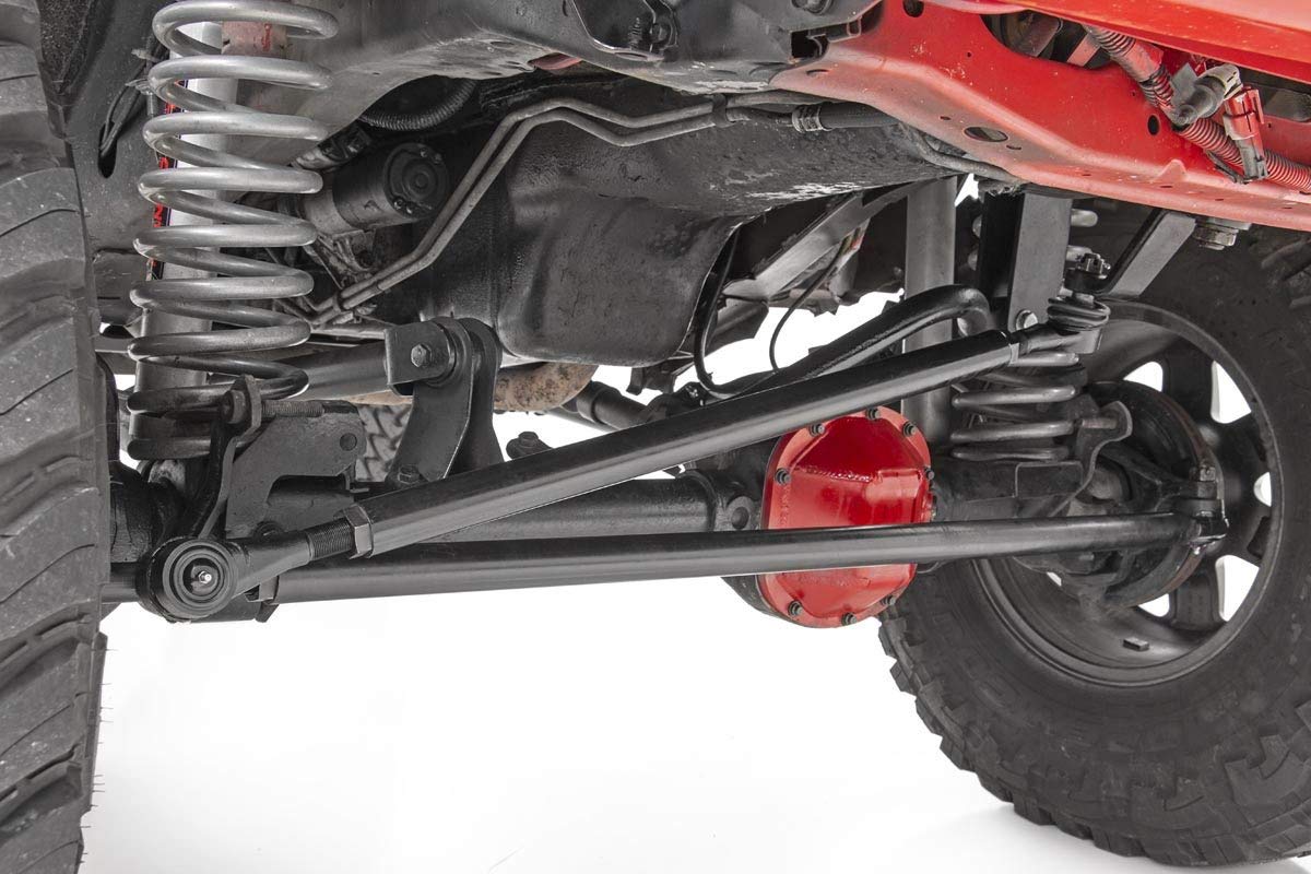 Rough Country HD Steering Kit with Stabilizer for Jeep TJ/XJ/ZJ/MJ - Steel, Black, Model 10613
