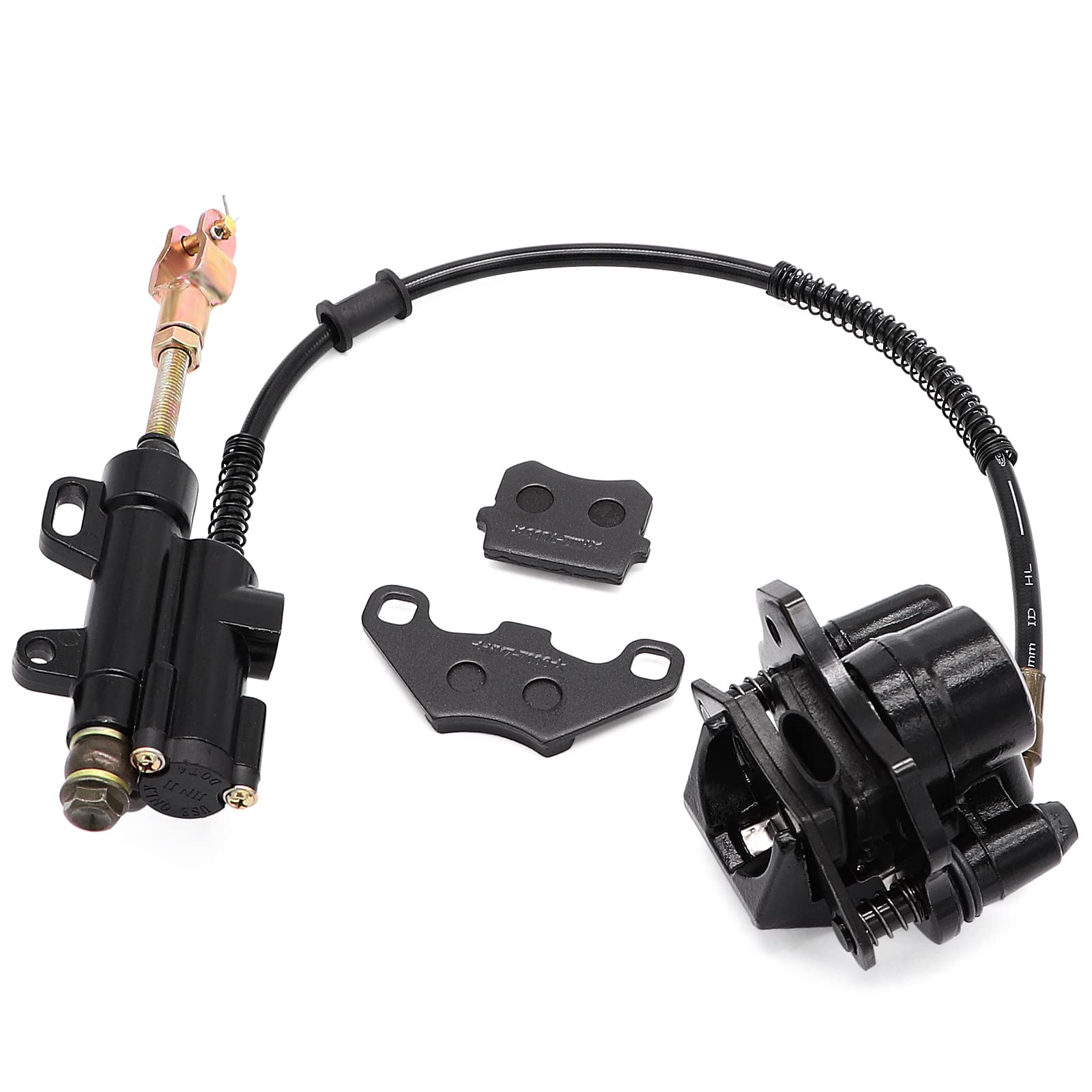 Rear Brake Master Cylinder Caliper Assembly For 50Cc 70Cc 90Cc 110Cc 125Cc Chinese Atv Quad Replacement For Taotao Boulder B1 Co