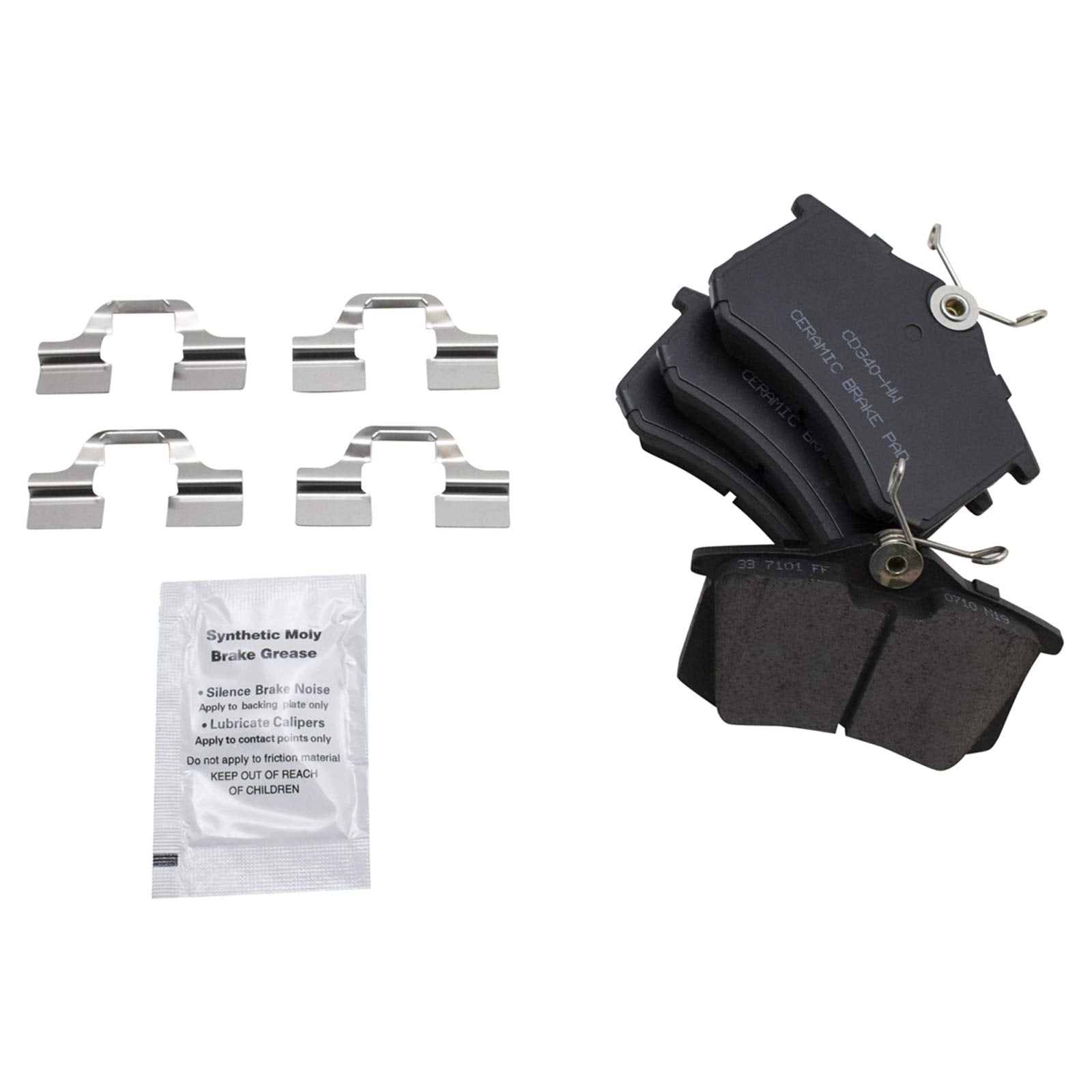 Trq Front And Rear Brake Pad & Rotor Kit Brake Pads Brake Rotor Ceramic Compatible With 2007-2010 Volkswagen Beetle