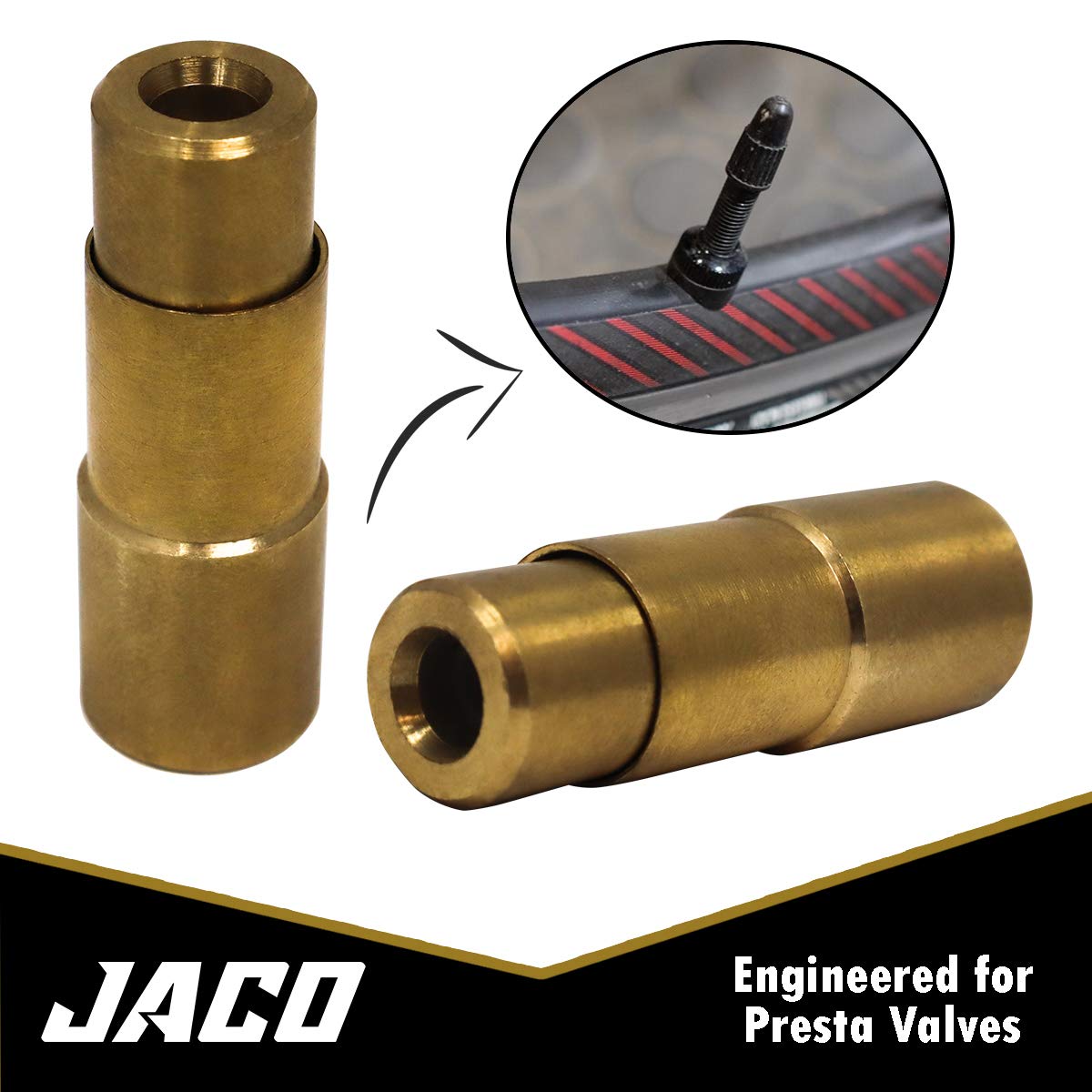 JACO Bike Presta Valve Tire Air Chuck - 1/4" NPT Brass (2 Pack) - Model CW-KO6X-7E9H