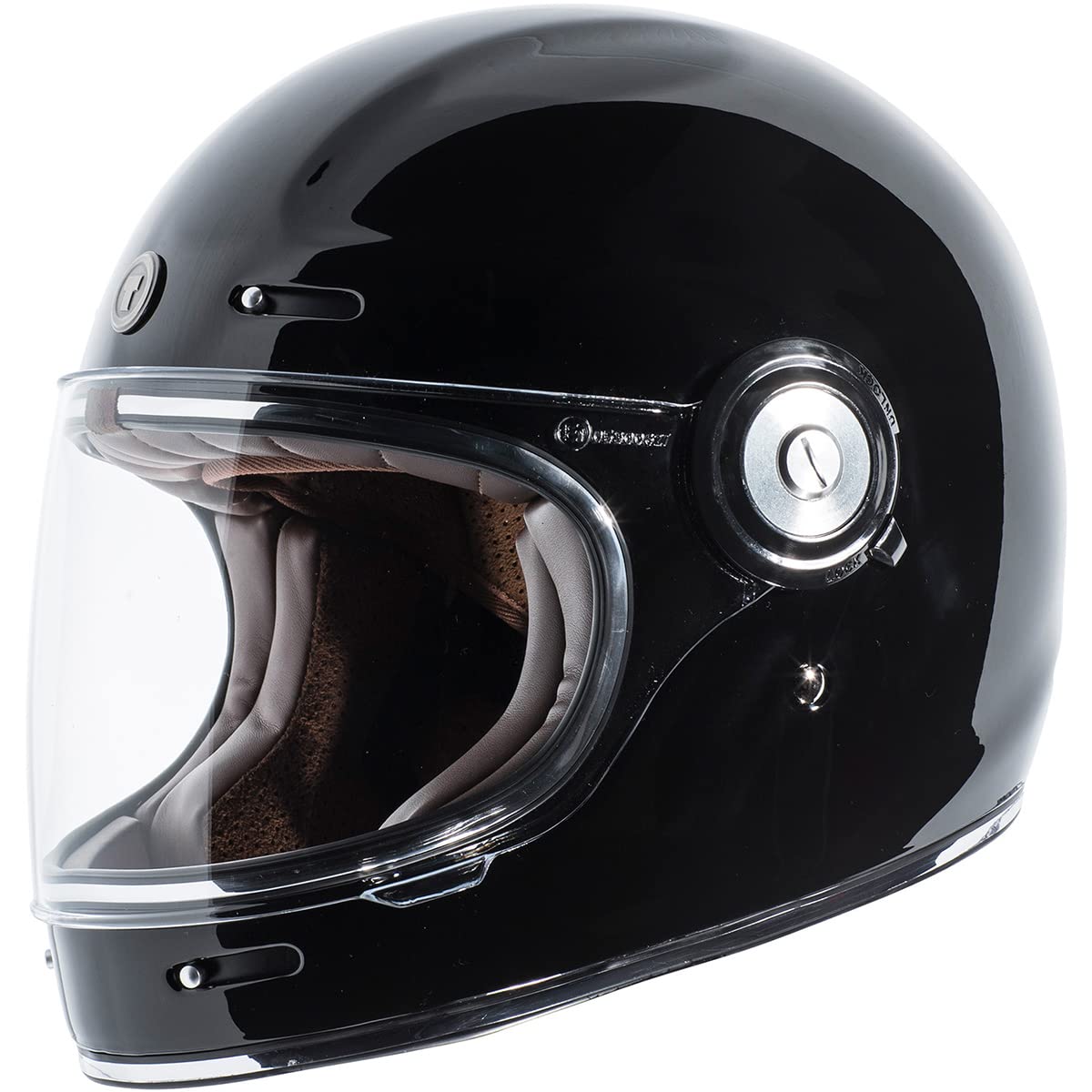 Torc T1 Unisex-Adult Retro Full Face Motorcycle Helmet (Gloss Black, X-Small)