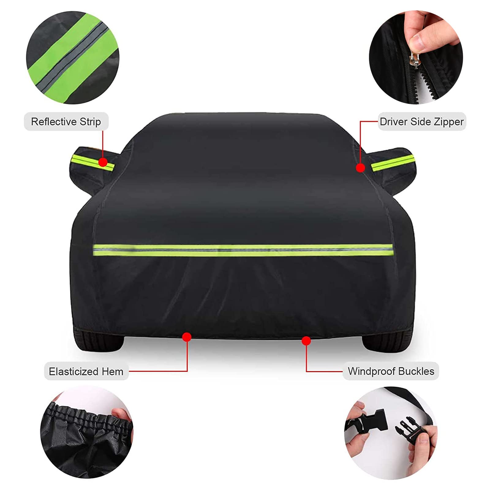 Waterproof Car Covers Replace For 2007-2025 Toyota Camry, 6 Layers All Weather Custom-Fit Car Cover With Zipper Door & Windproof