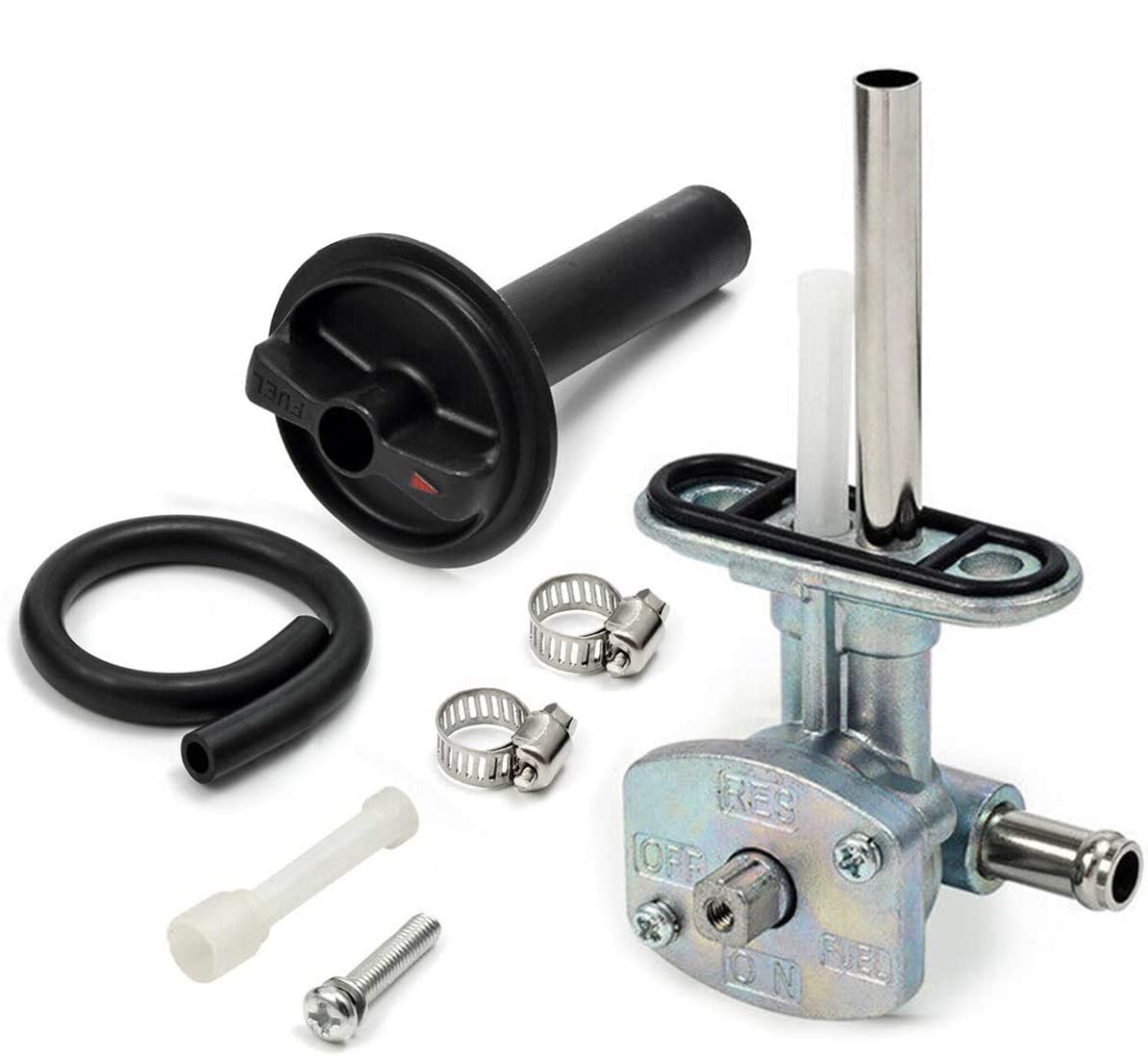 5KM-24500-10-00, Fuel Tank Petcock Switch Valve for Yamaha Grizzly YFM350 YFM660, with 1Pcs Fuel Valve Petcock Lever and Fuel li