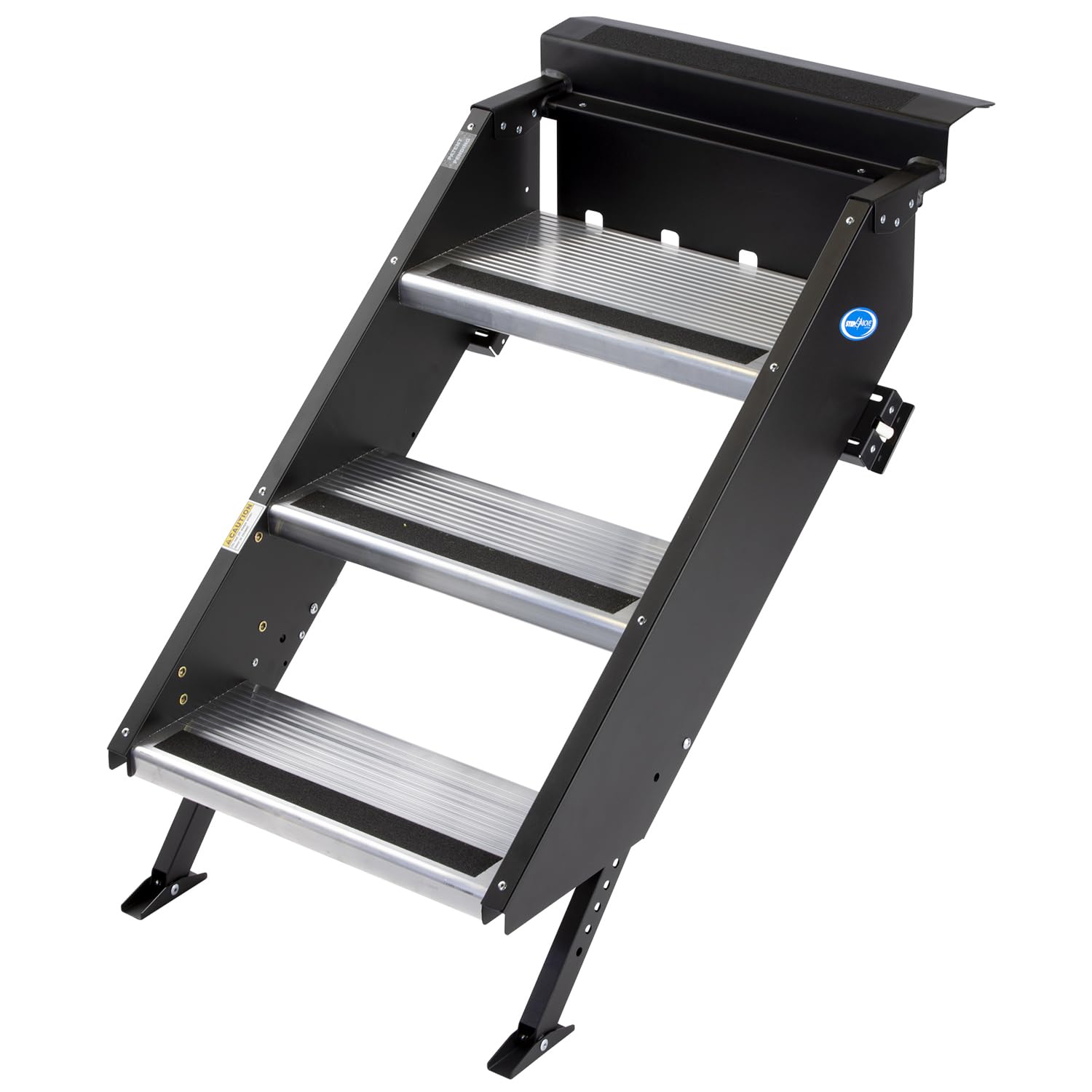 MORryde STP-208 3-Step Fold-Up RV Entry Step - Fits 30" to 32" Door Width, Silver