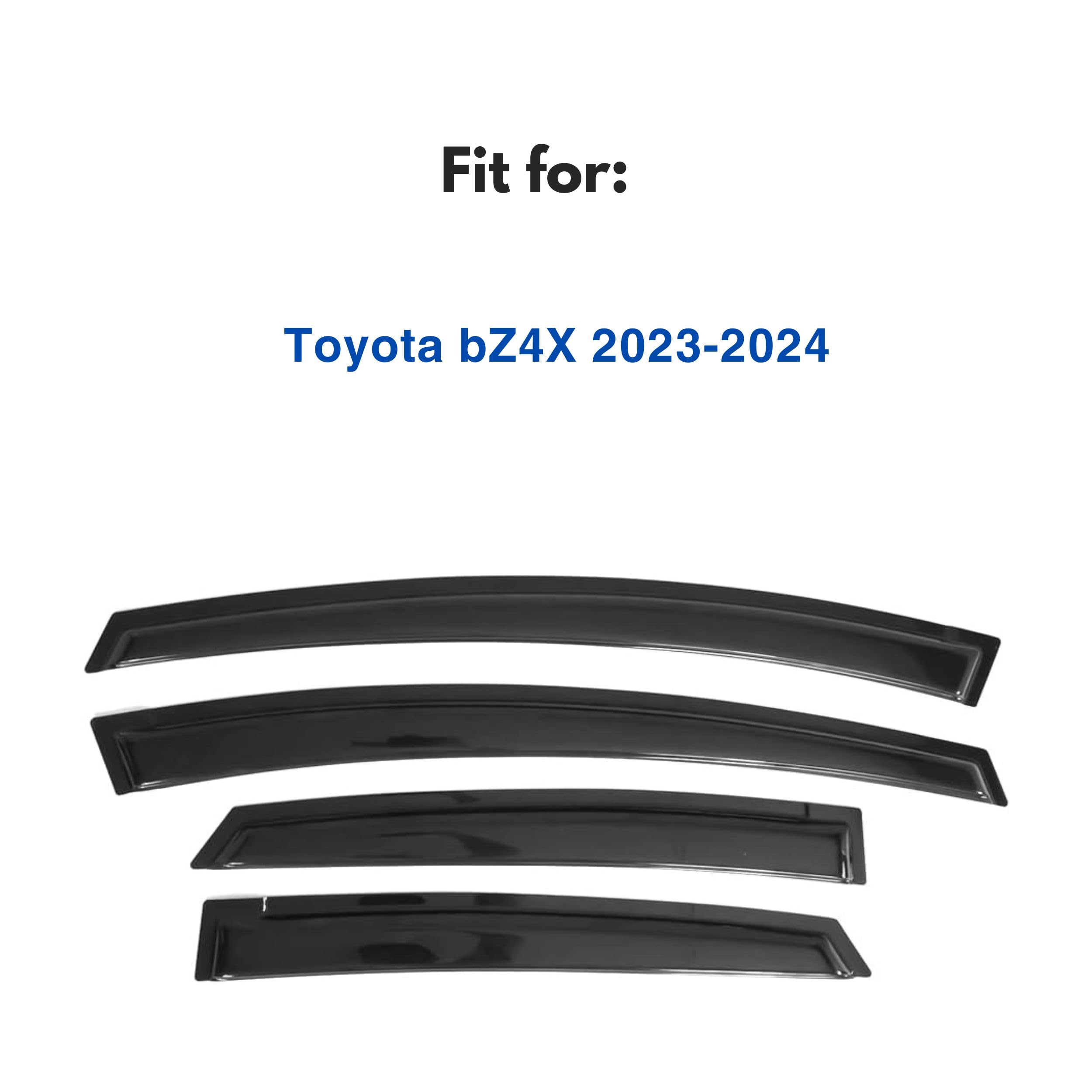 Immortal Group IG Window Visor for Toyota bZ4X 2023-2024, Black Acrylic Rain Guard Deflector, 4PC Tape-On, Extra Durable