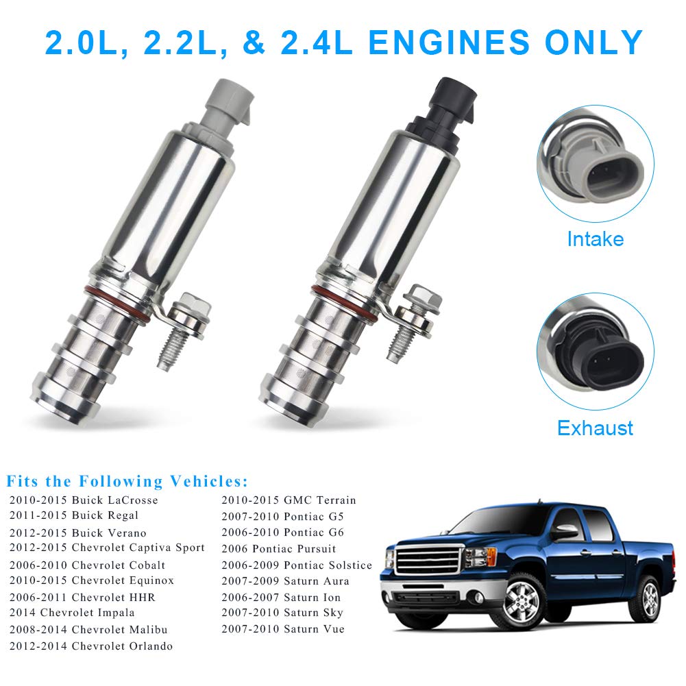 Wmphe Vvt Solenoid Intake & Exhaust Camshaft Position Actuator Solenoid Valve Kit Compatible With Chevy Hhr Malibu Cobalt Gmc Bu