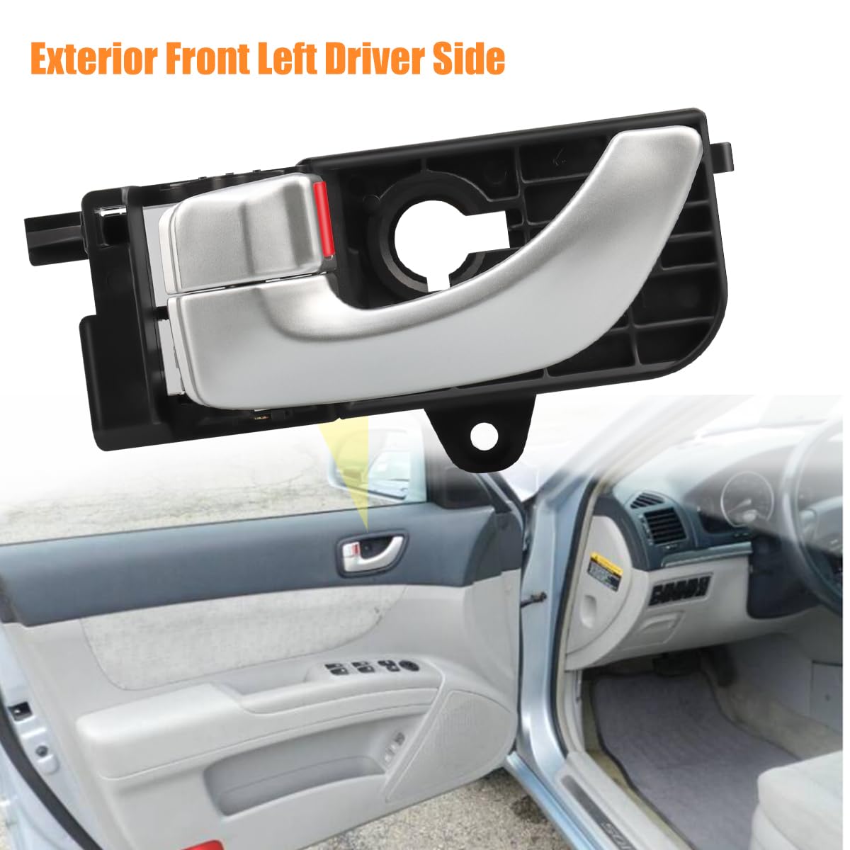Npauto Interior Front Left Driver Door Handle Compatible With 2005 2006 2007 2008 Hyundai Sonata, Silver, 826103K020Xz