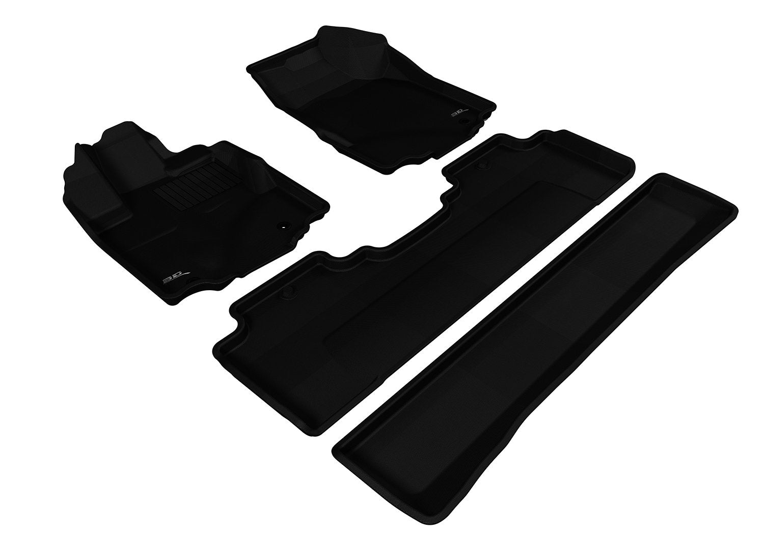 3D MAXpider Custom Fit KAGU Floor Mat (BLACK) Compatible with HONDA RIDGELINE 20062014  Full Set