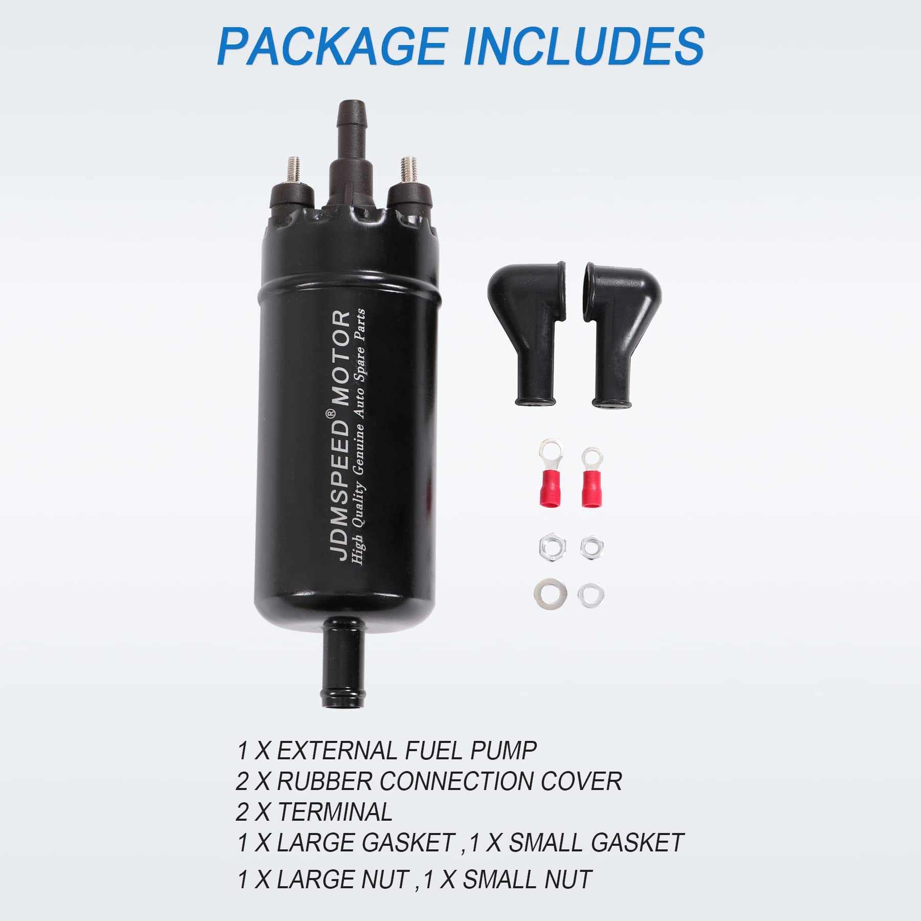 JDMSPEED Fuel Pump 12V High Pressure Alloy Steel Black E446 Replacement for 0580464070, 0580453911, 0580463017, 0580464023