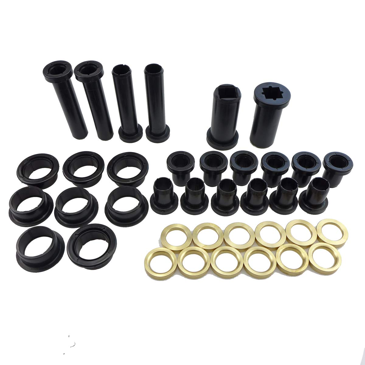 Rear Suspension A-Arm Bushing Kit Rubber Material Fit for Polaris Sportsman 500 RSE 400 4x4 700, Control Long Lower Short Bushin