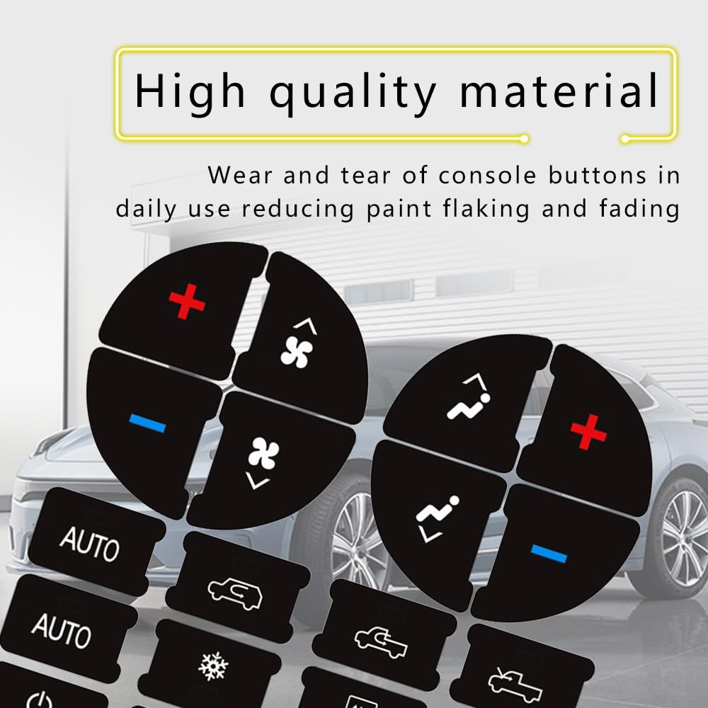 Kutyun AC Dash Button Repair Kit - 2PCS Decal Replacement for Chevy/GMC, Black, Model qph0011