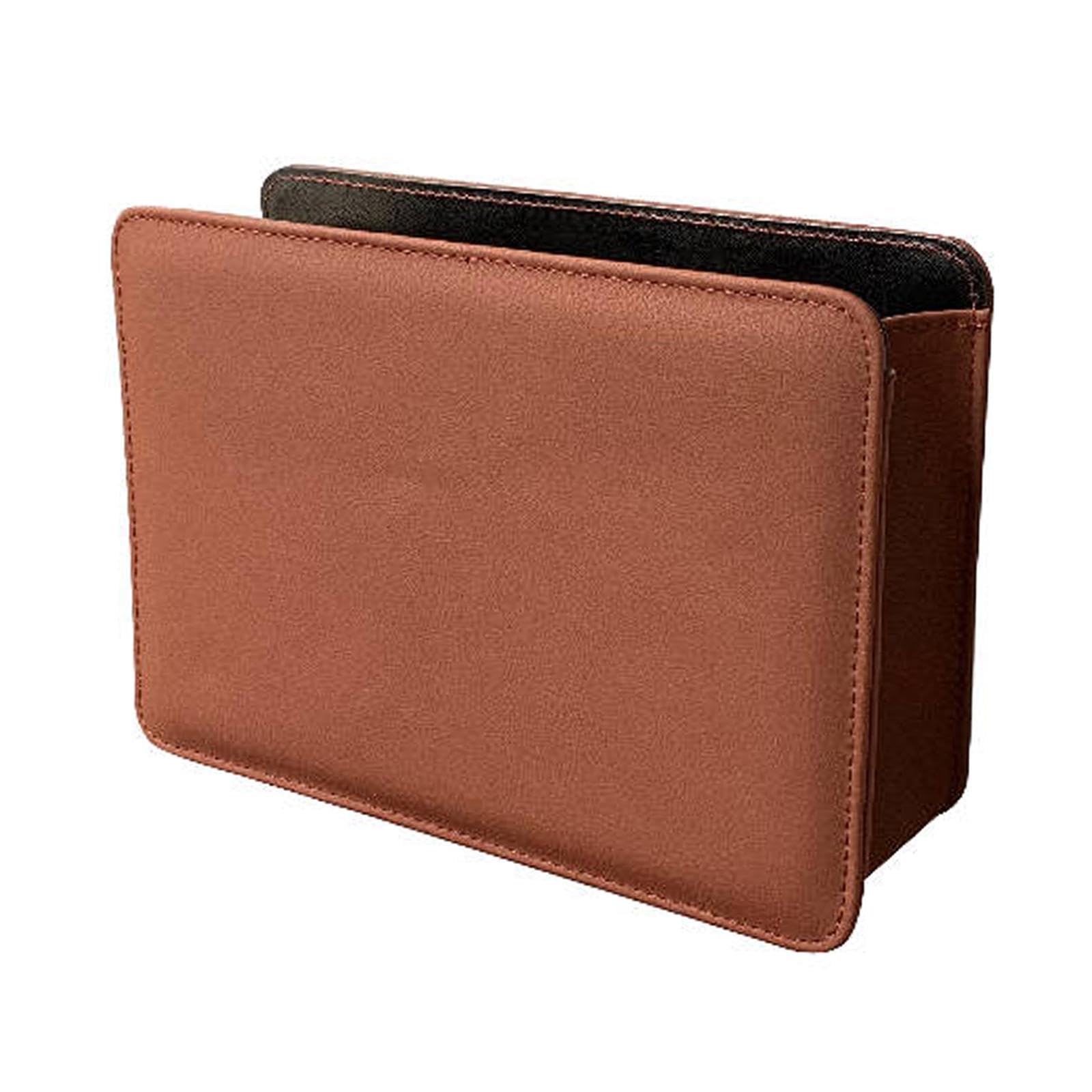 ATORSE Car Trash Can Car Dustbin Portable Car Storage Box for Trucks Auto Suvs Light Brown