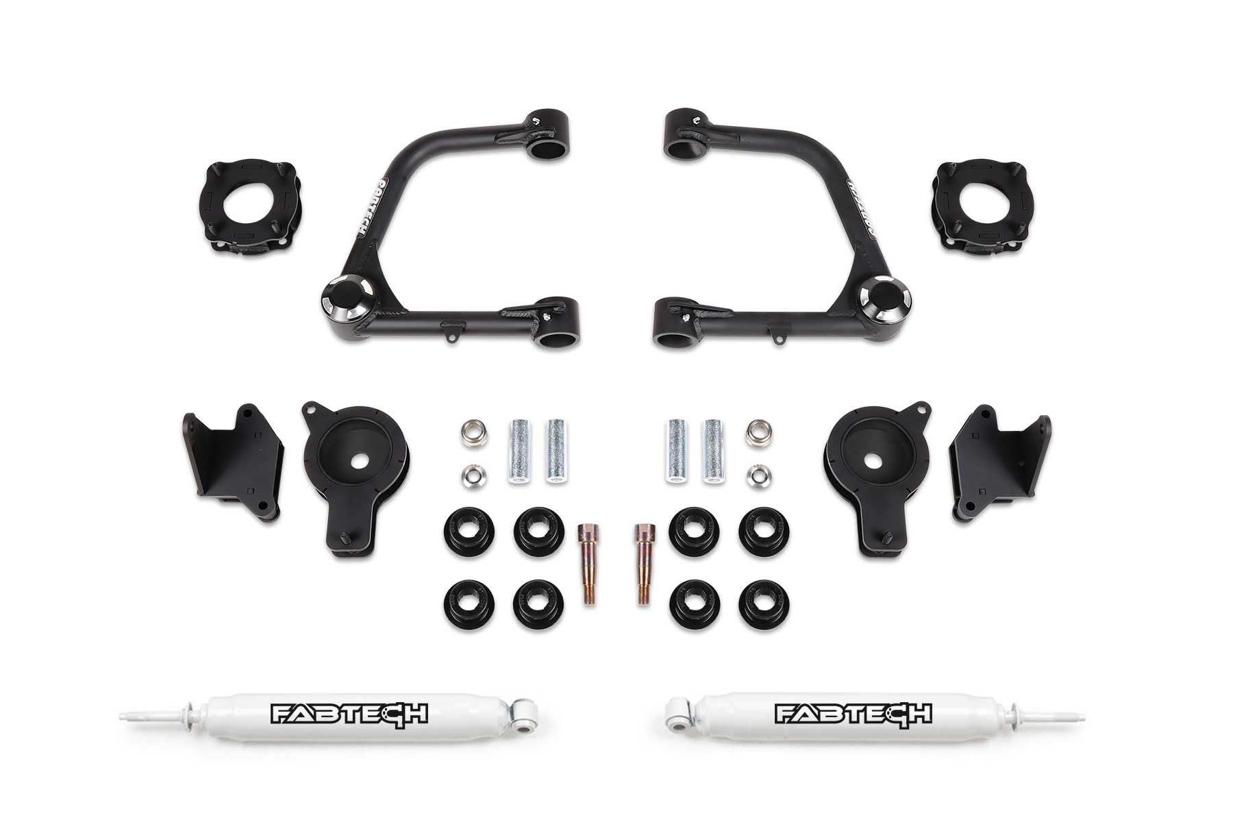 Fabtech 3 Uca Kit W/Uniballs & Fr Shk Spcrs & Rr Air Bag Spcrs & Rr Perf Shocks 2022 Tu K7089
