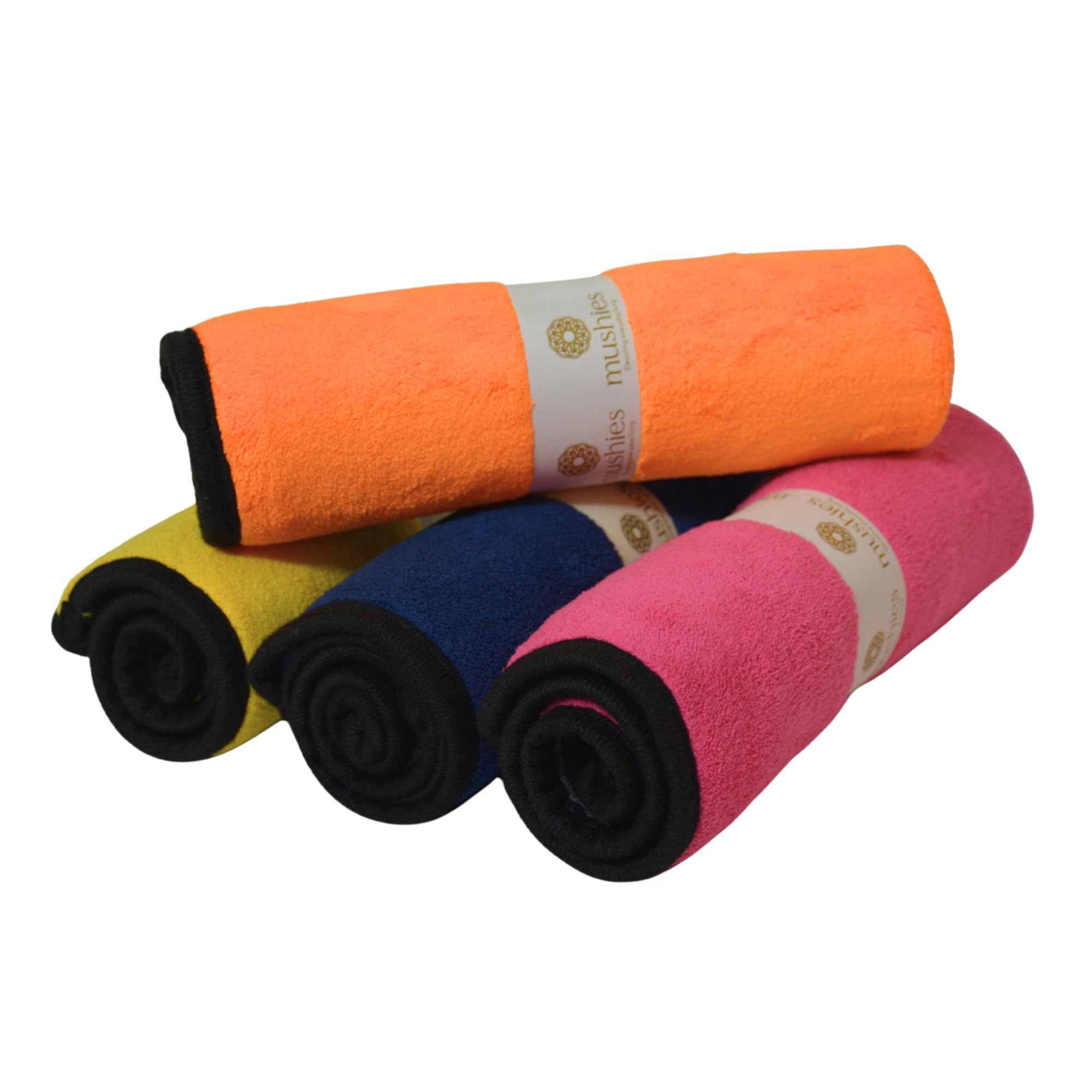 MUSHIES 800 GSM Microfiber Cloth (Pack of 1, 40x40 cm, Multicolor) Double Layered Highly Absorbent Heavy Plush Microfibre Towel 