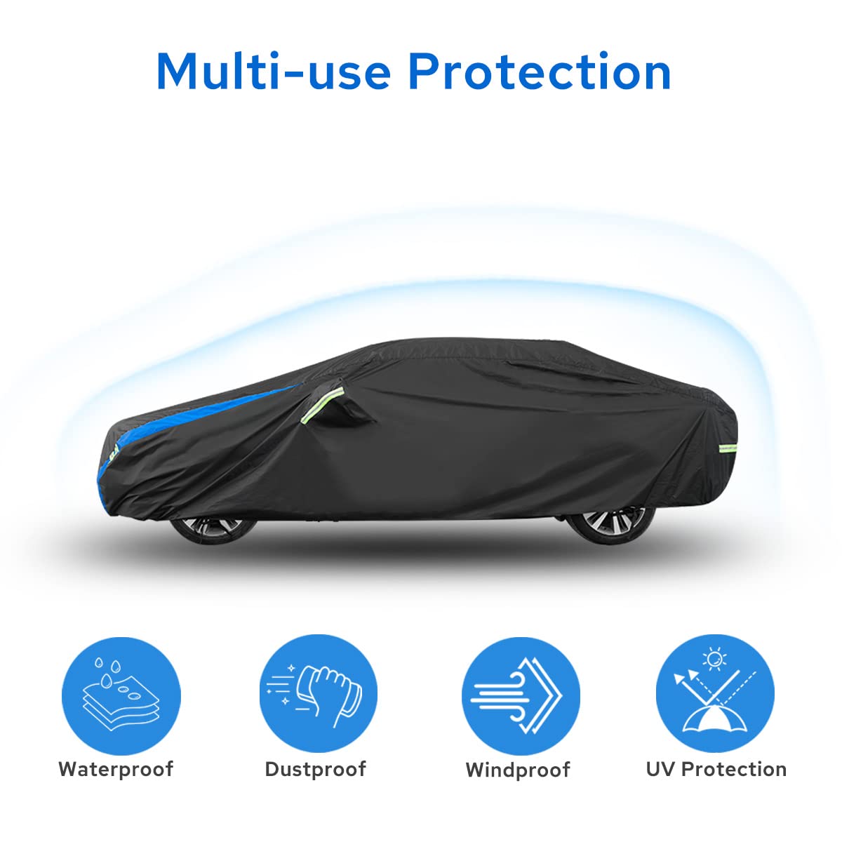Avecrew Car Cover Custom Fit For Honda Civic Sedan, Waterproof All Weather Full Exterior Cover Rain Snow Uv Protection Outdoor C