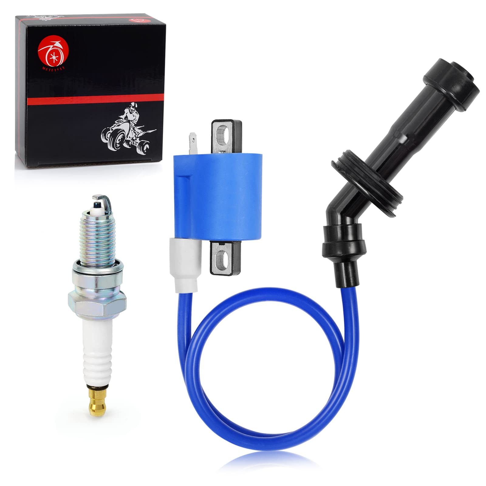 Ignition Coil & Spark Plug & Cap & Boot For Yamaha Raptor 660R Grizzly 660 Rhino 660 Yfm 660 2001-2008