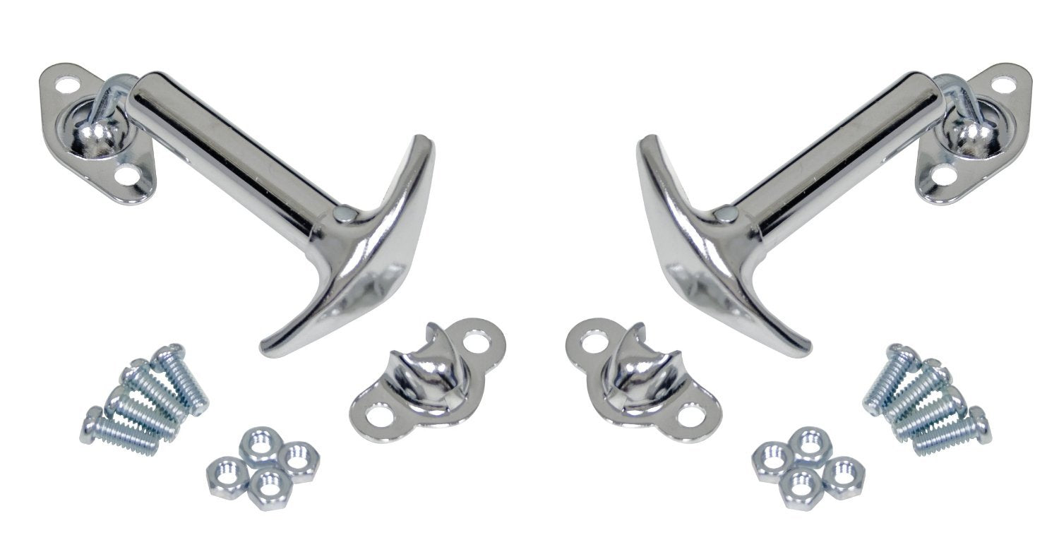 Chrome Hood Latch Kit, for VW Beetle, Compatible with Dune Buggy