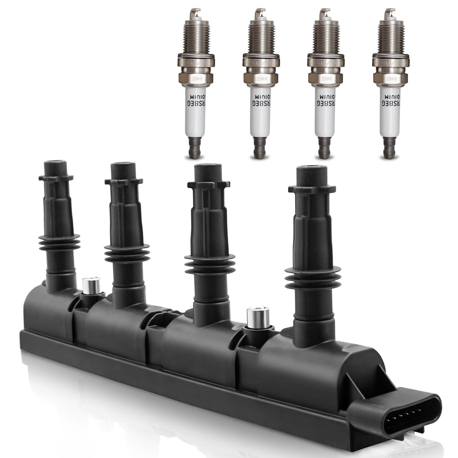 UF669 Ignition Coil & 1675 Double Iridium Spark Plug Compatible with 2011-2020 Chevy Cruze Sonic Trax Volt Buick Encore Cadillac