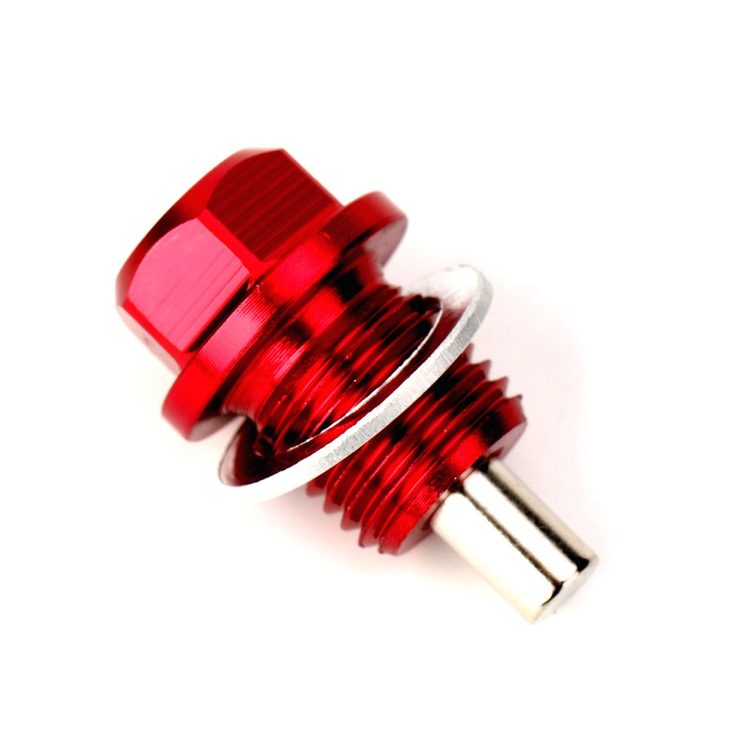 Magnetic Oil Drain Plug Magnetic Sump Drain Nut Oil Drain Bolt (12X1.5,Red)