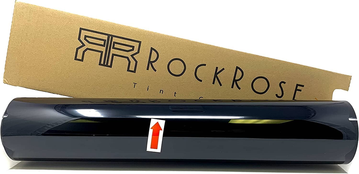 Rockrose 1% Vlt Car Tint 12' By 100Ft 2Ply Premium Carbon Professional Tint Car Window Tint Heat, Uv, And Irr Block Tint For Cars Adhesive Film(12' X 100Ft)