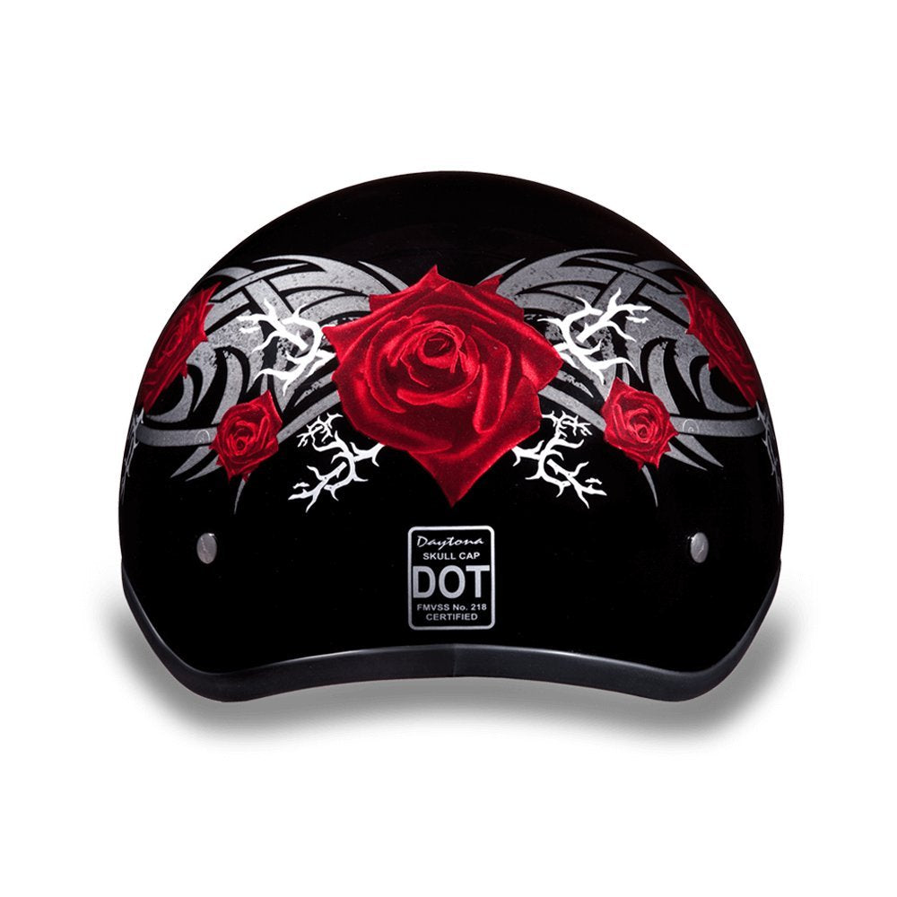 Daytona Helmets Half Skull Cap Motorcycle Helmet - Dot Approved [Rose] [Xl]