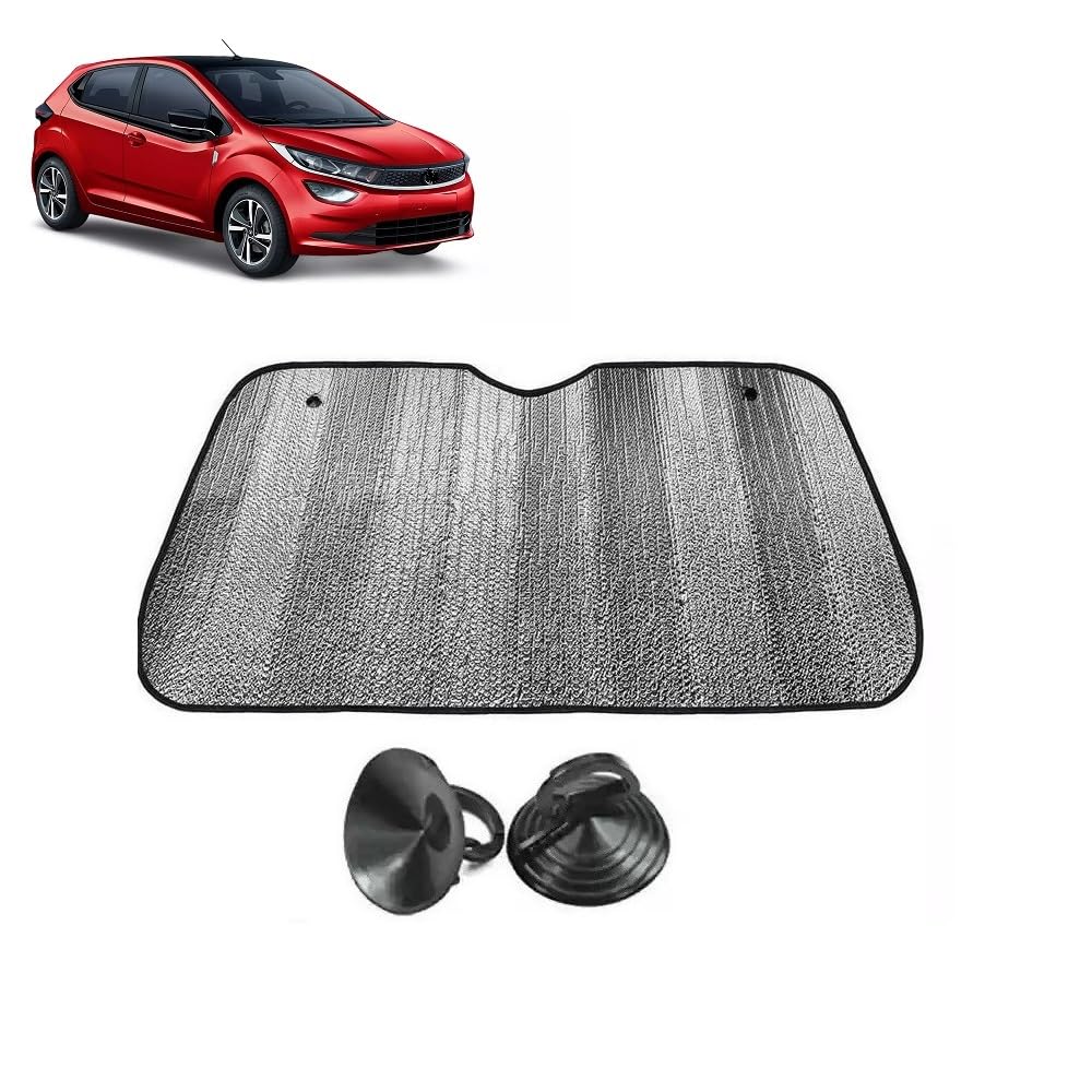 Car Windshield Sun Shade UV Rays Protector Silver Sunshade Solar Reflective suitable for Tata Altroz