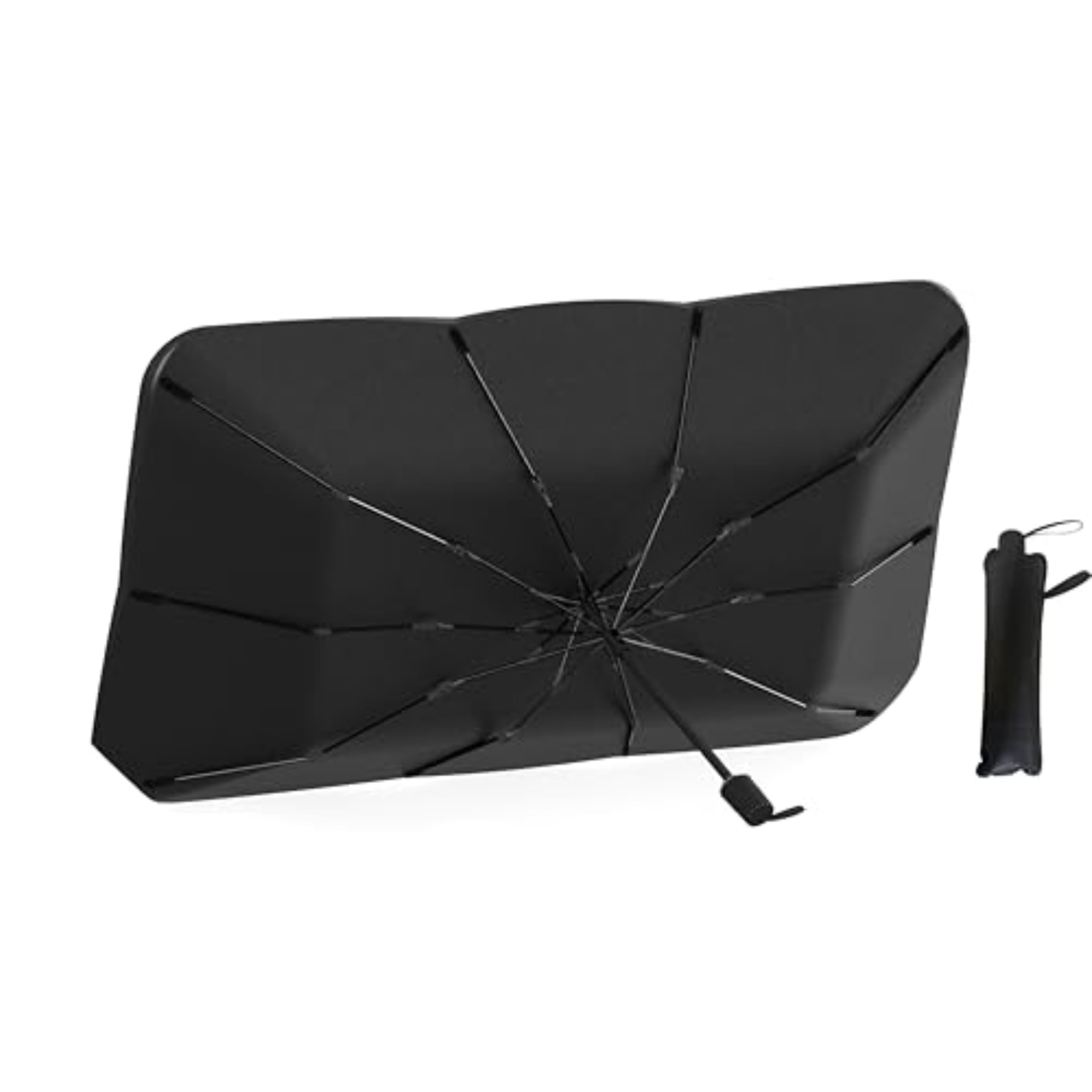 EcoNour Car Umbrella Windshield Sun Shade, Universal Fit Foldable Car & Truck Sun Shade | Double Layer Windshield Cover for SUV,