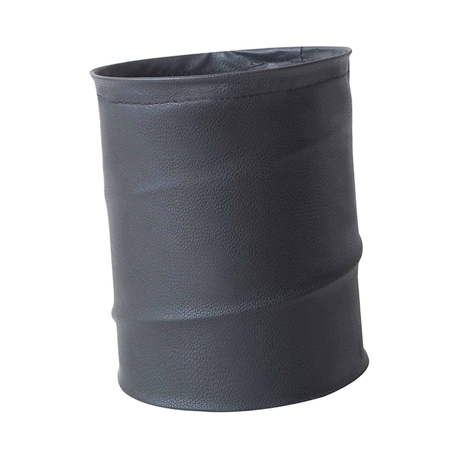 SAZ DEKOR Car Trash can artificial Leather Garbage Bin Waste Basket Rubbish Bin for Truck Black