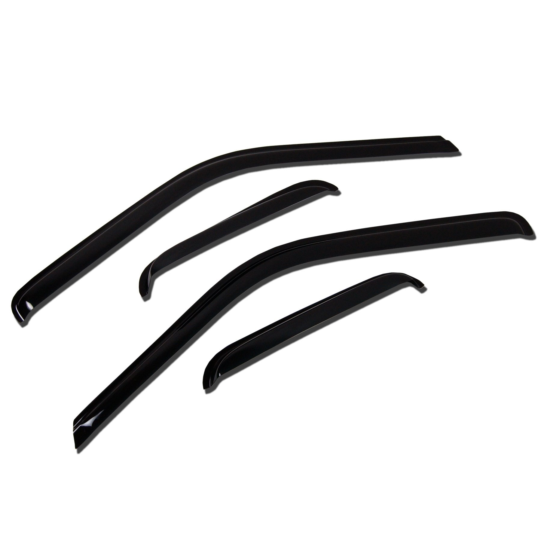 TuningPros WV-759B Window Visor Deflector Rain Guard Dark Smoke 4-pc Set