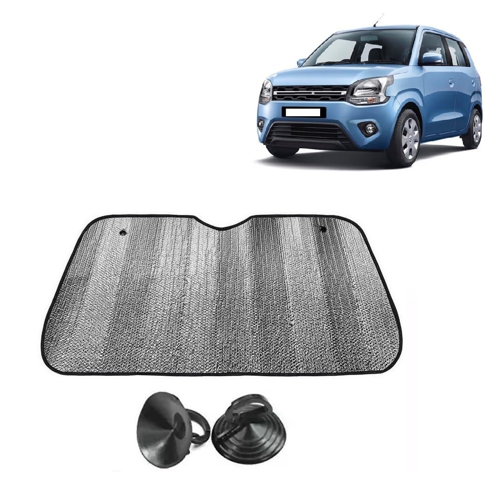 Car Windshield Sun Shade UV Rays Protector Silver Sunshade Solar Reflective Suitable for Maruti Suzuki Wagonr [20192024]