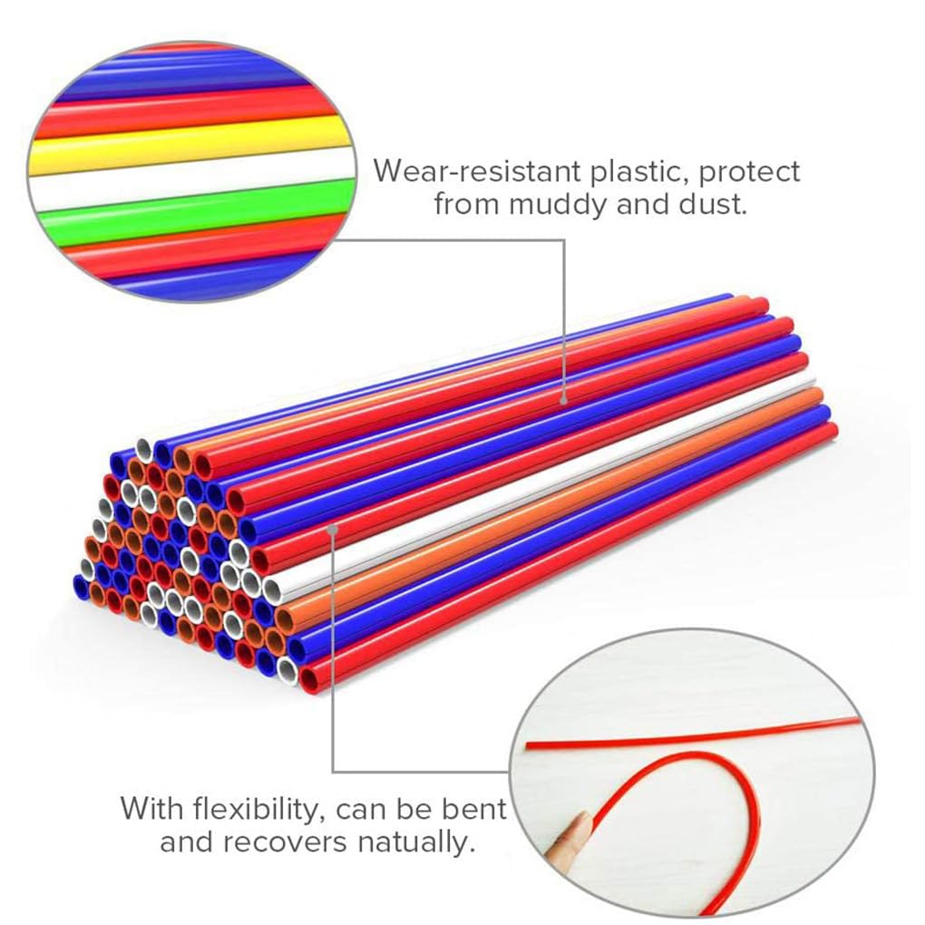 72 Pcs Dirt Bike Spoke Skins Spoke Covers 8'-21' Spoke Rims Protector For Pit Bike Motorcycle Bicycle Wheelchair-Orange