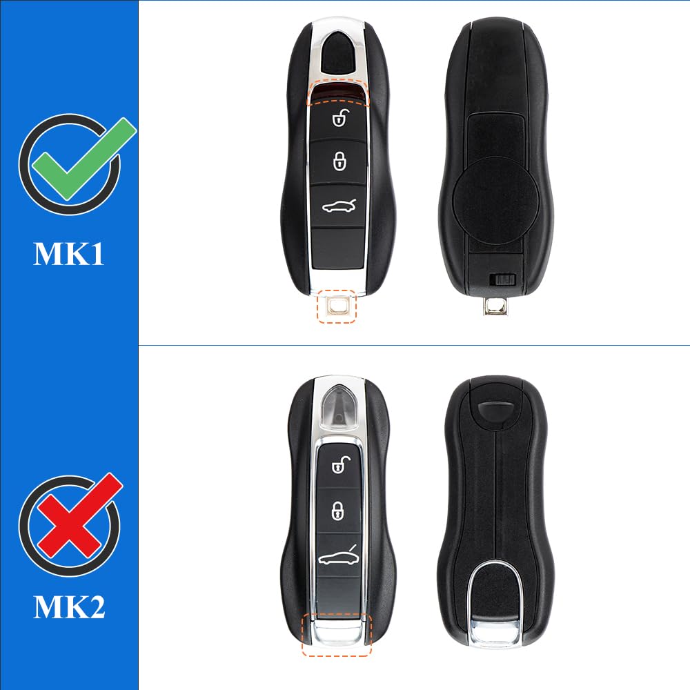 AeroBon Key Cover Fob Shell for Porsche MK1 - Carrara White, Durable ABS Material, 3-Piece Replacement Set