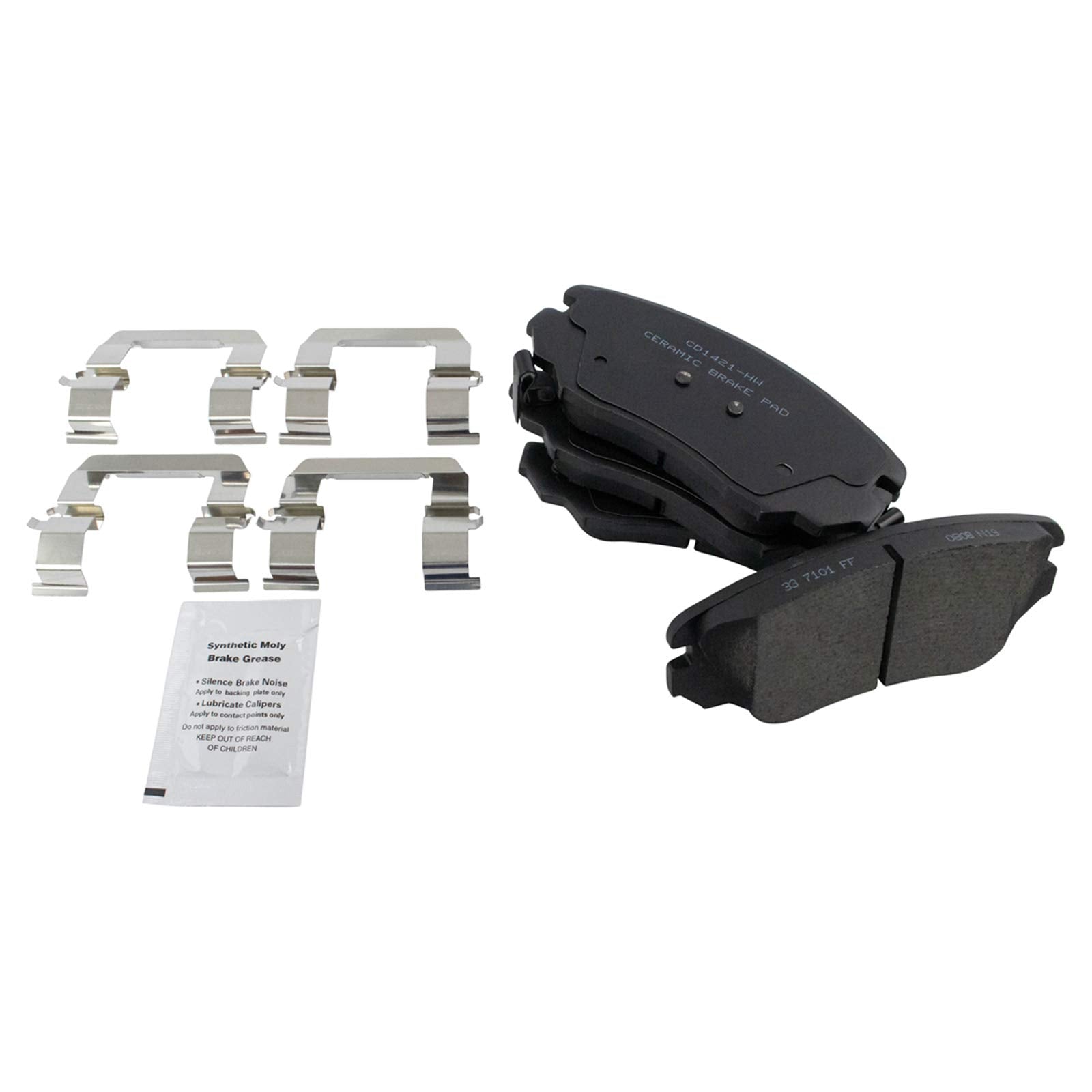 TRQ Front Posi Ceramic Brake Pad Kit Set for 9-5 / Allure/Cascada/Equinox/Impala/LaCrosse/Malibu/Malibu Limited/Regal/Terrain