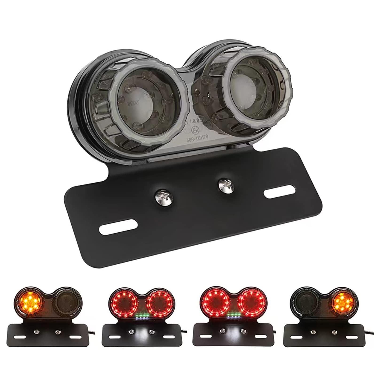 Perfectech 40W 40-Led Motorcycle Tail Light Integrated Driving&Brake Light Turn Signal Lamp With License Plate Bracket For Harle