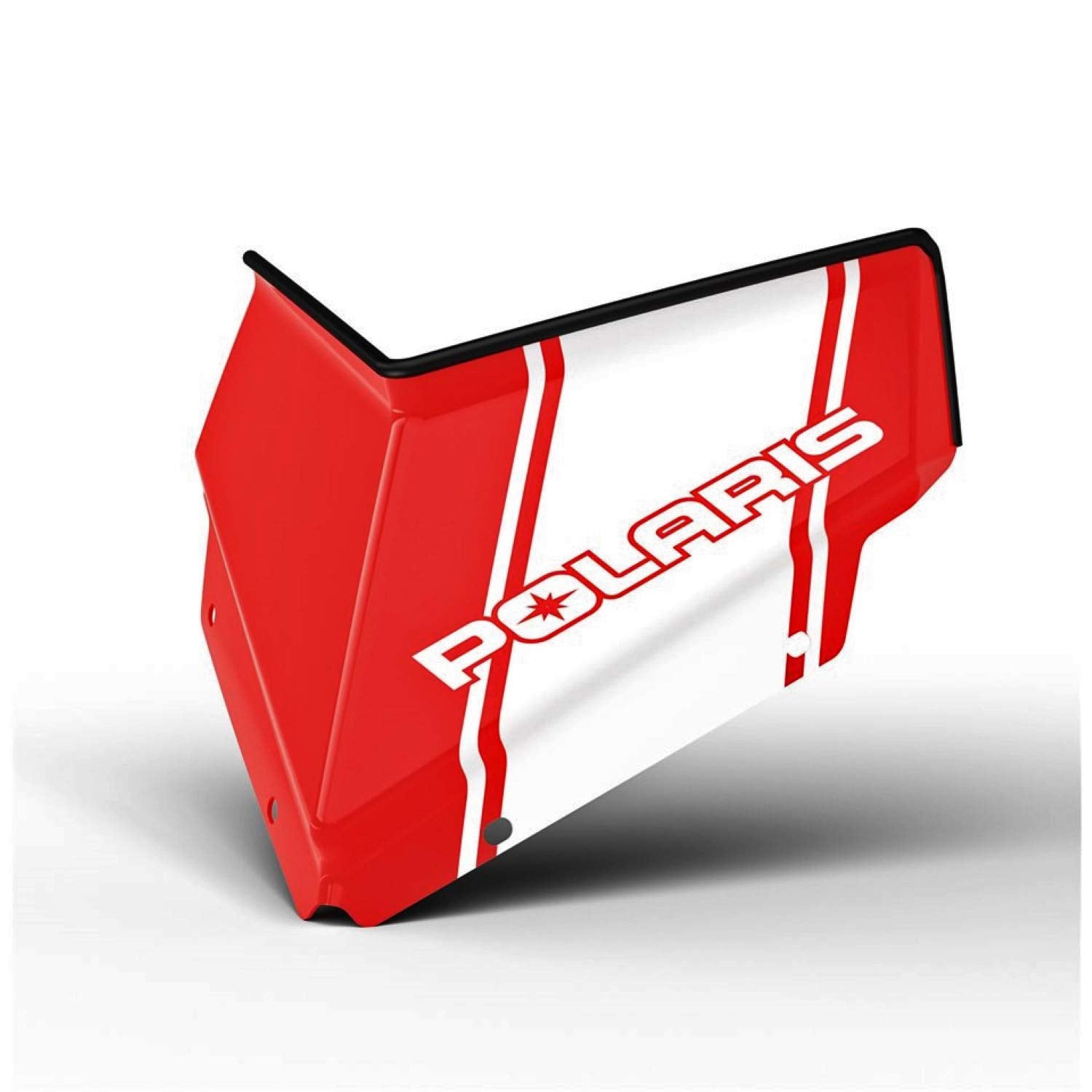 Polaris Low Windshield for Snowmobiles, Polycarbonate, Red, OEM Striped Logo, Model 2880387