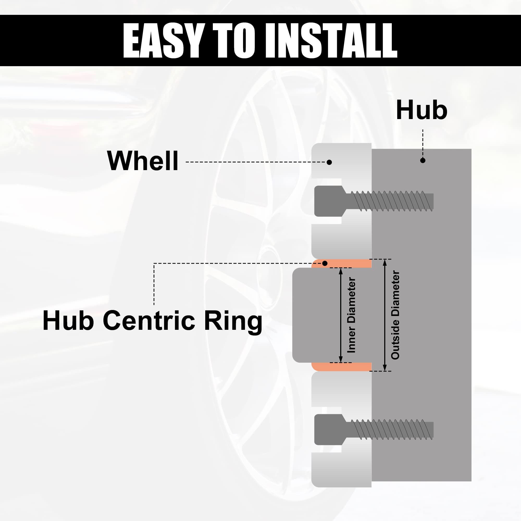 X Autohaux 4Pcs Plastic 67.1Mm Od To 60.1Mm Id Car Hub Centric Rings Wheel Bore Center Spacer Hub Rings Black