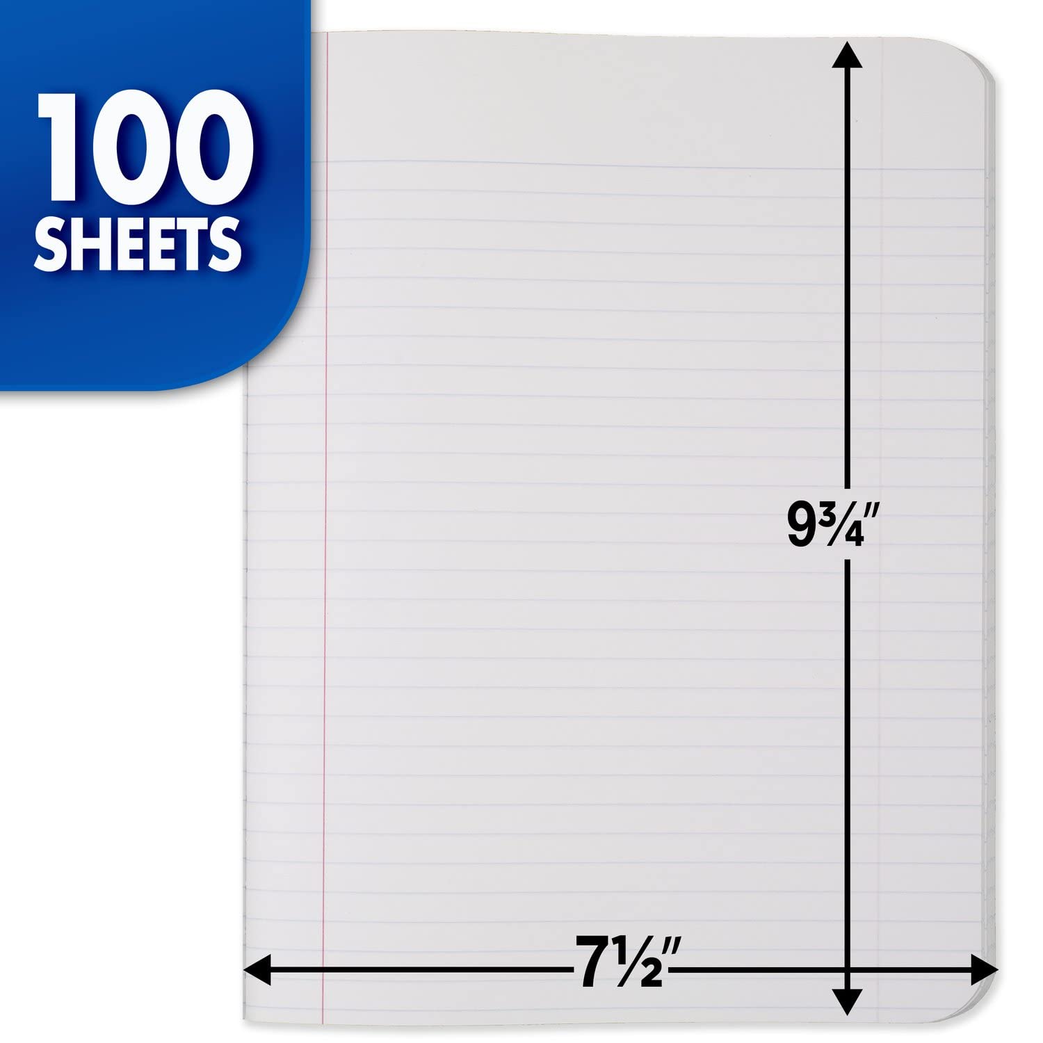 Mead Composition Notebooks, 12 Pack, College Ruled Paper, 9-3/4'' X 7-1/2'', 100 Sheets Per Comp Book, Black Marble (72938)