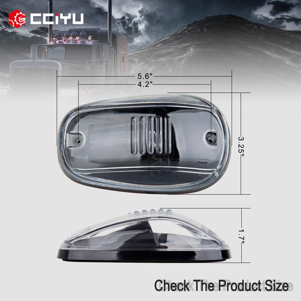 Cciyu 5 Pack Cab Roof Marker Running Light Led Replacement Fit For 2003-2017 For Dodge For Ram 1500 2500 3500 4500 5500 Cab Mark