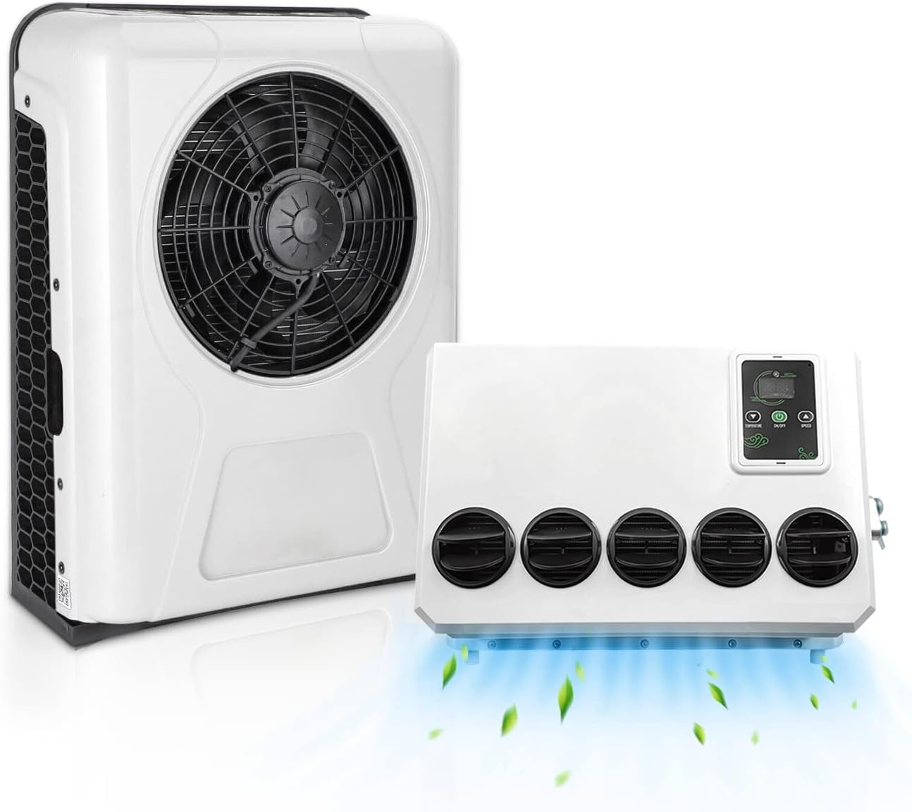 Gouku 12V Electric Truck Camper Van Dc Air Conditioner 10500Btu Universal Automotive Electric Split Air Conditioning Ac Unit 12 Volt For Semi Trucks Rv Motorhome Crane Tractor Suv