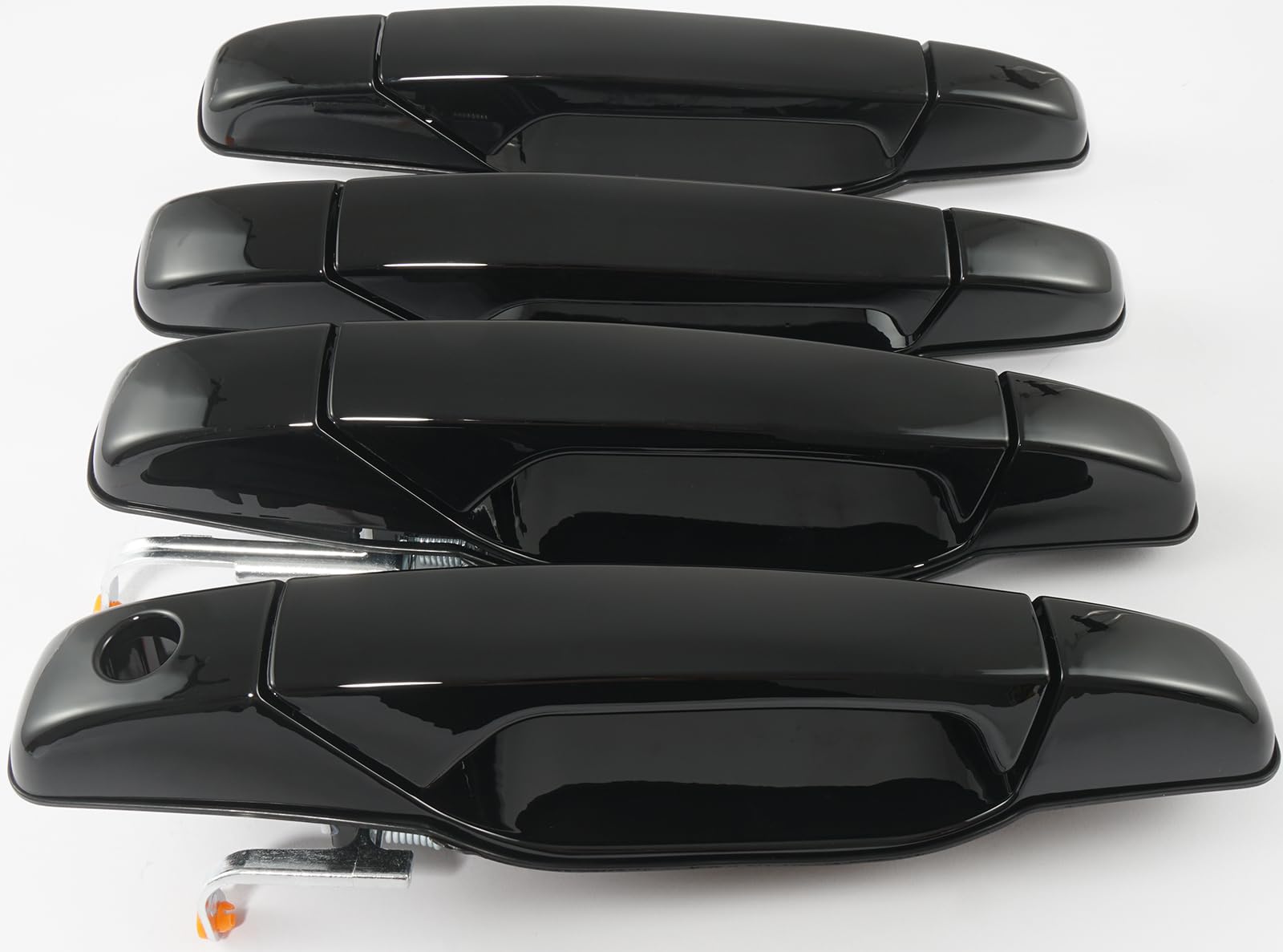 FRONEZER Exterior Door Handle, 4PCS Black Front Rear Driver Passenger Compatible with 2007-2014 Chevy Silverado Suburban Avalanc