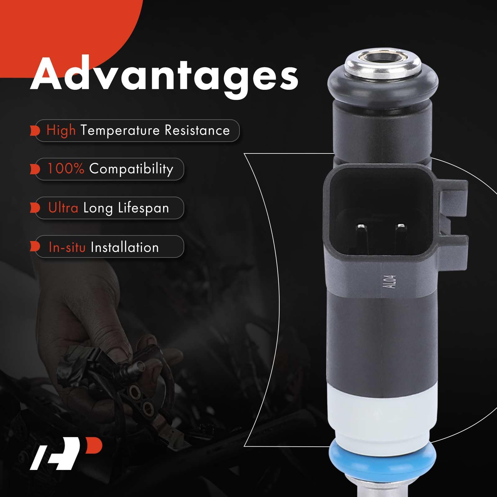 A-Premium 4 Holes 4 Pcs Fuel Injectors Compatible with Jeep Compass 2007-2017, Patriot 2007-2017 & Dodge Journey 2009-2015, Aven