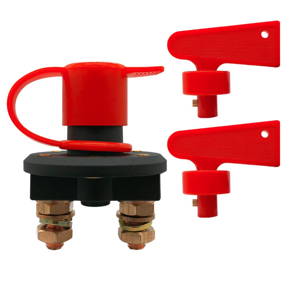 Ampper Battery Disconnect Switch, Isolator Cut Off Power Kill Master Battery Switch For Marine Car Boat Rv Atv Vehicles (2 Keys)