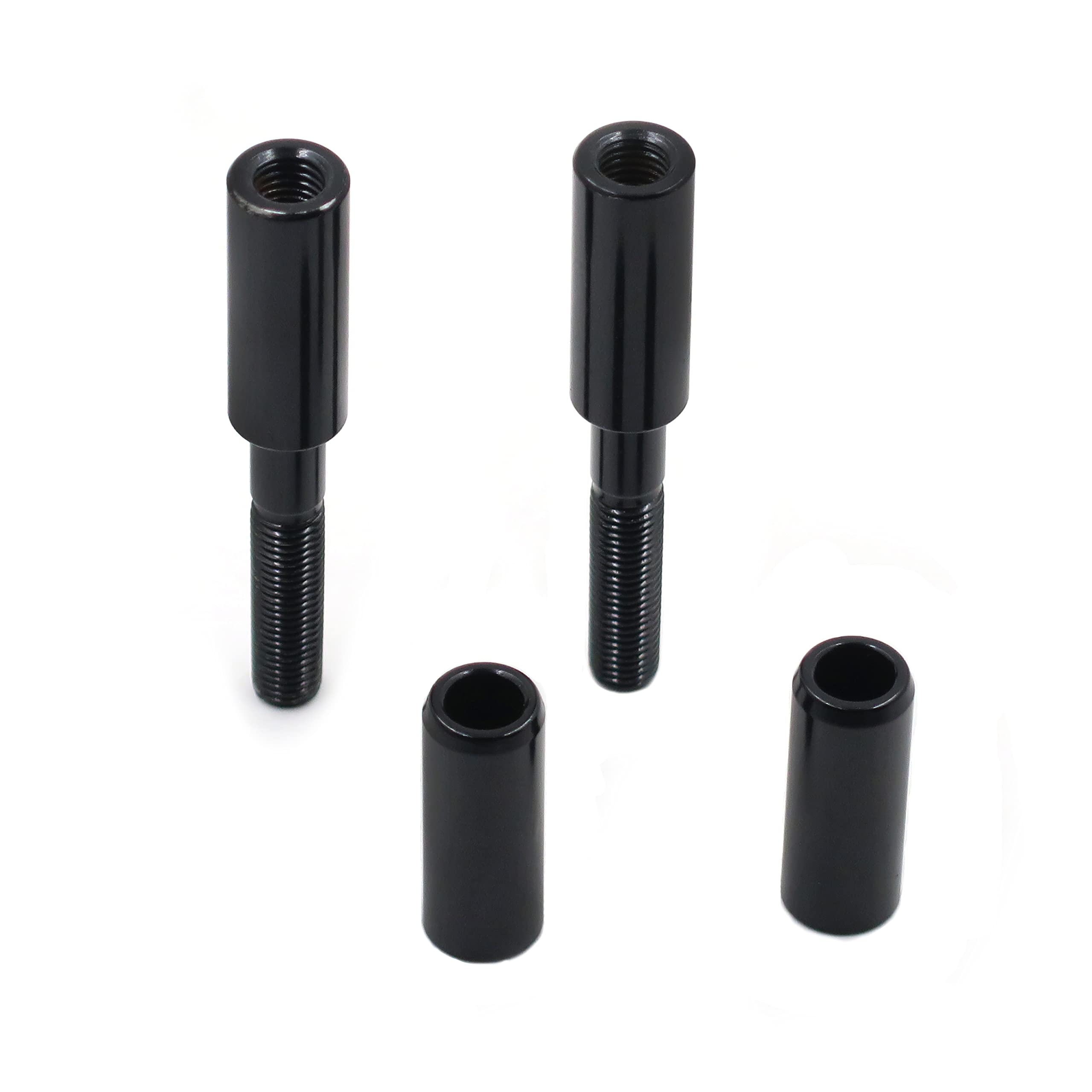 Httmt Mt387-001- Black 2 Inches Mirror Extensions Kit Compatible With Harley Softail Sportster Dyna Touring